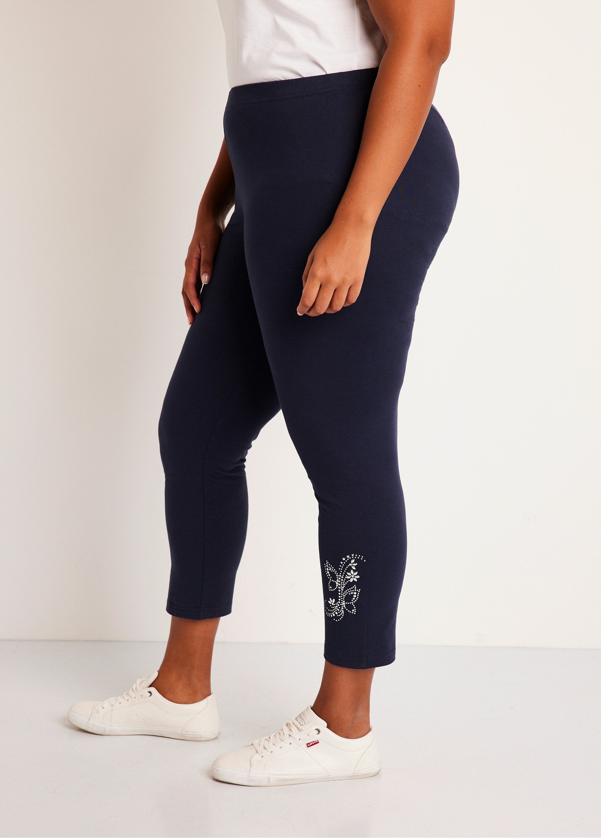 Effen_korte_legging_met_elastische_tailleband_Marien_DR1_curvy