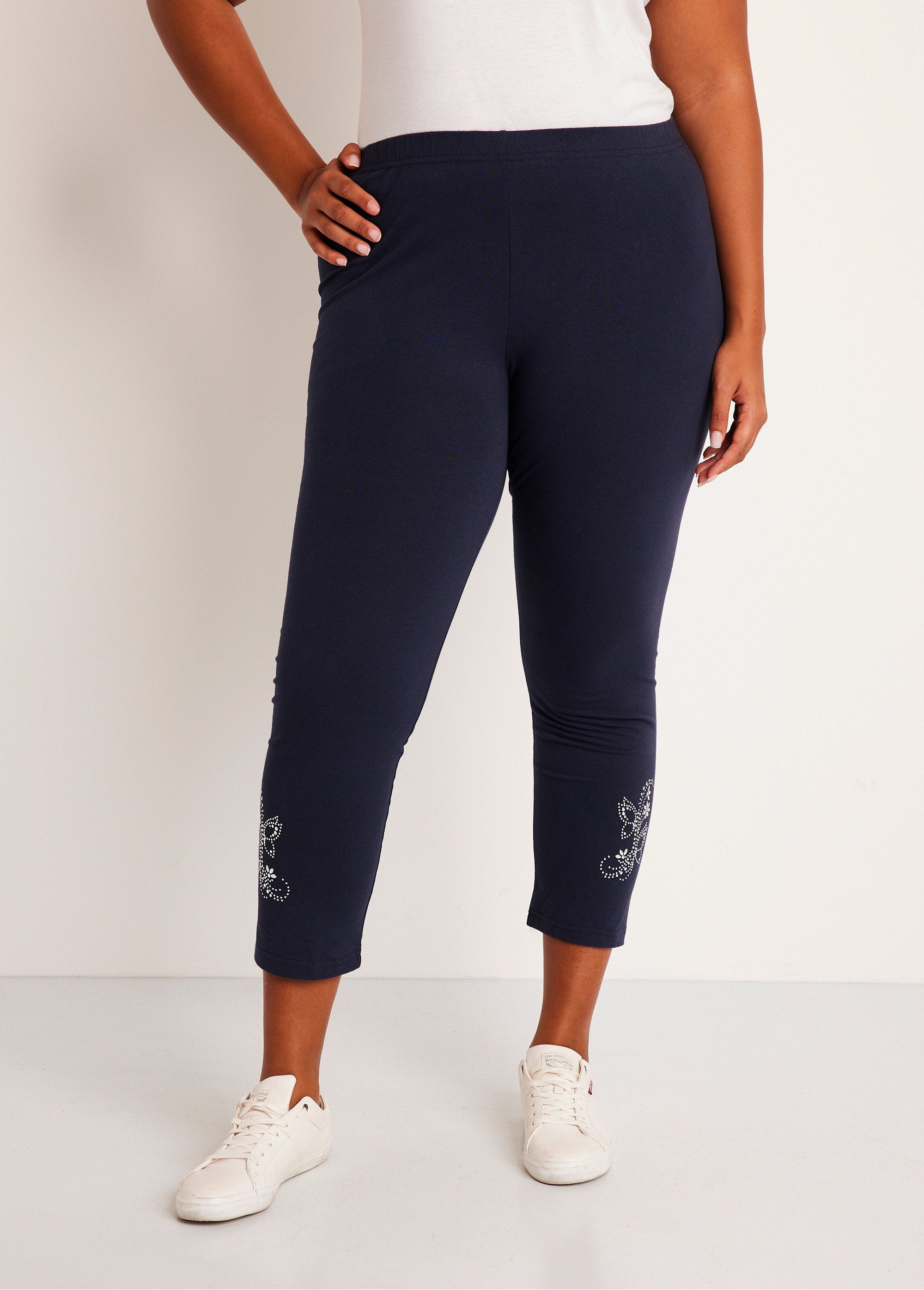 Effen_korte_legging_met_elastische_tailleband_Marien_FA1_curvy