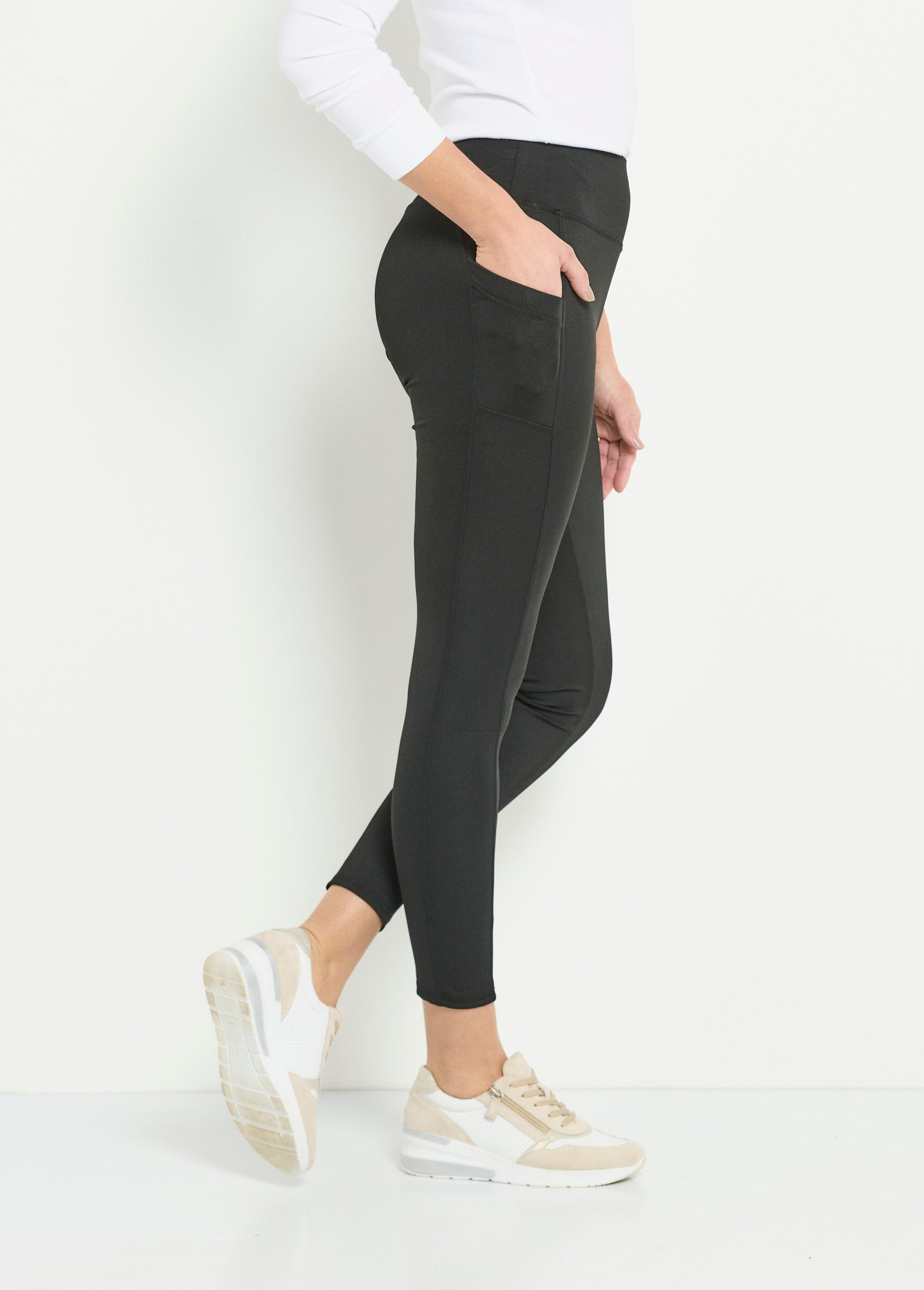 Effen_sportlegging_met_elastische_tailleband_Noir_DR1_slim