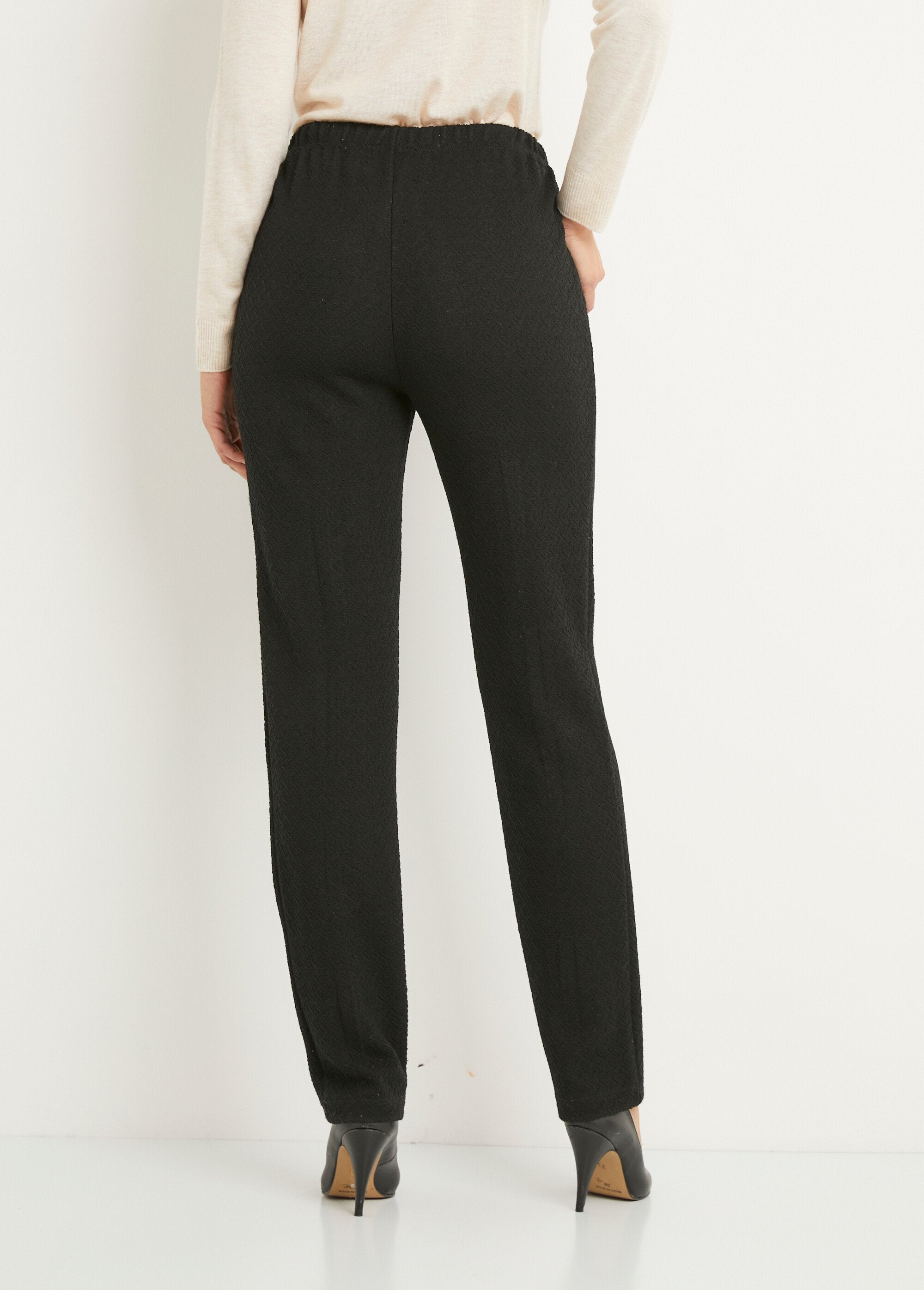 Rechte_legging_met_elastische_tailleband_en_wol_Effen_zwart_DO1_slim