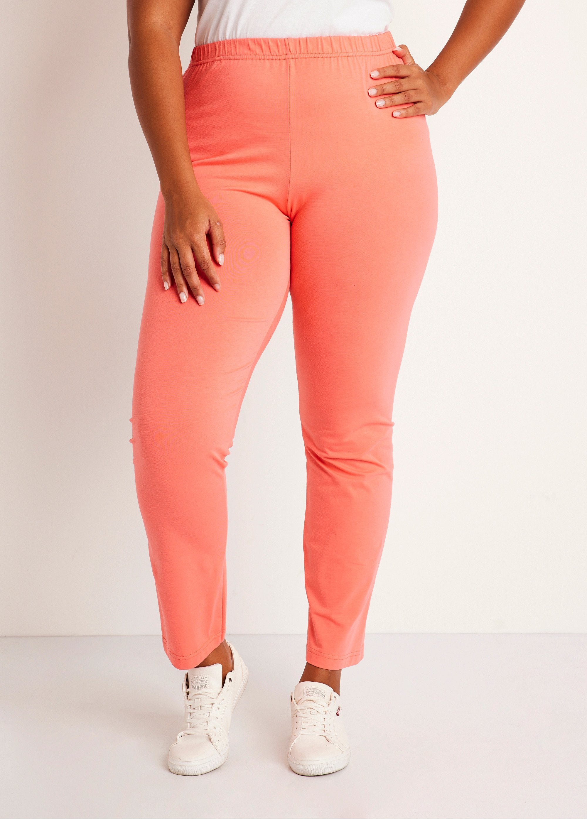 Legging_van_katoenjersey_met_elastiek_in_de_taille_Koraal_FA1_curvy