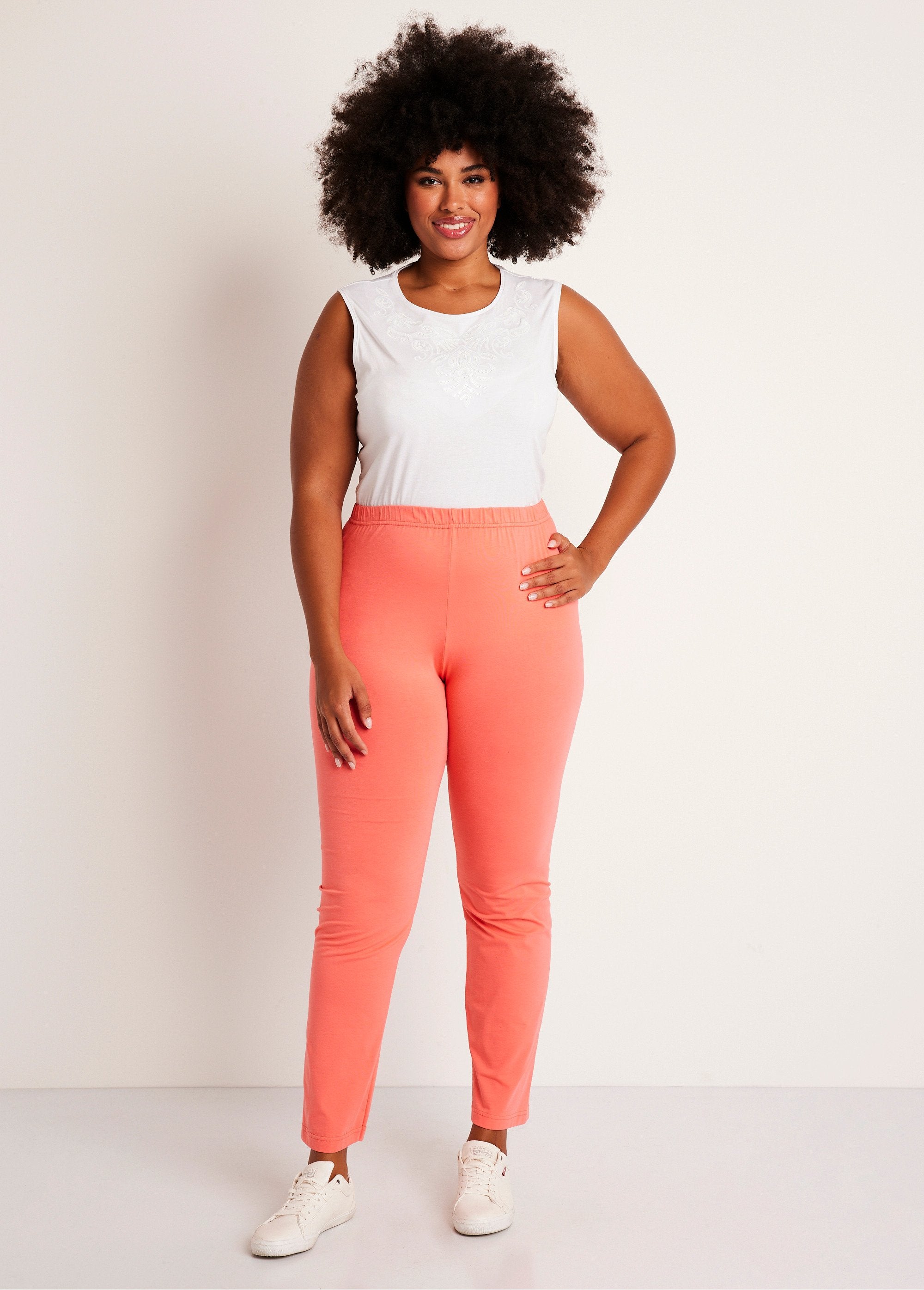 Legging_van_katoenjersey_met_elastiek_in_de_taille_Koraal_SF1_curvy