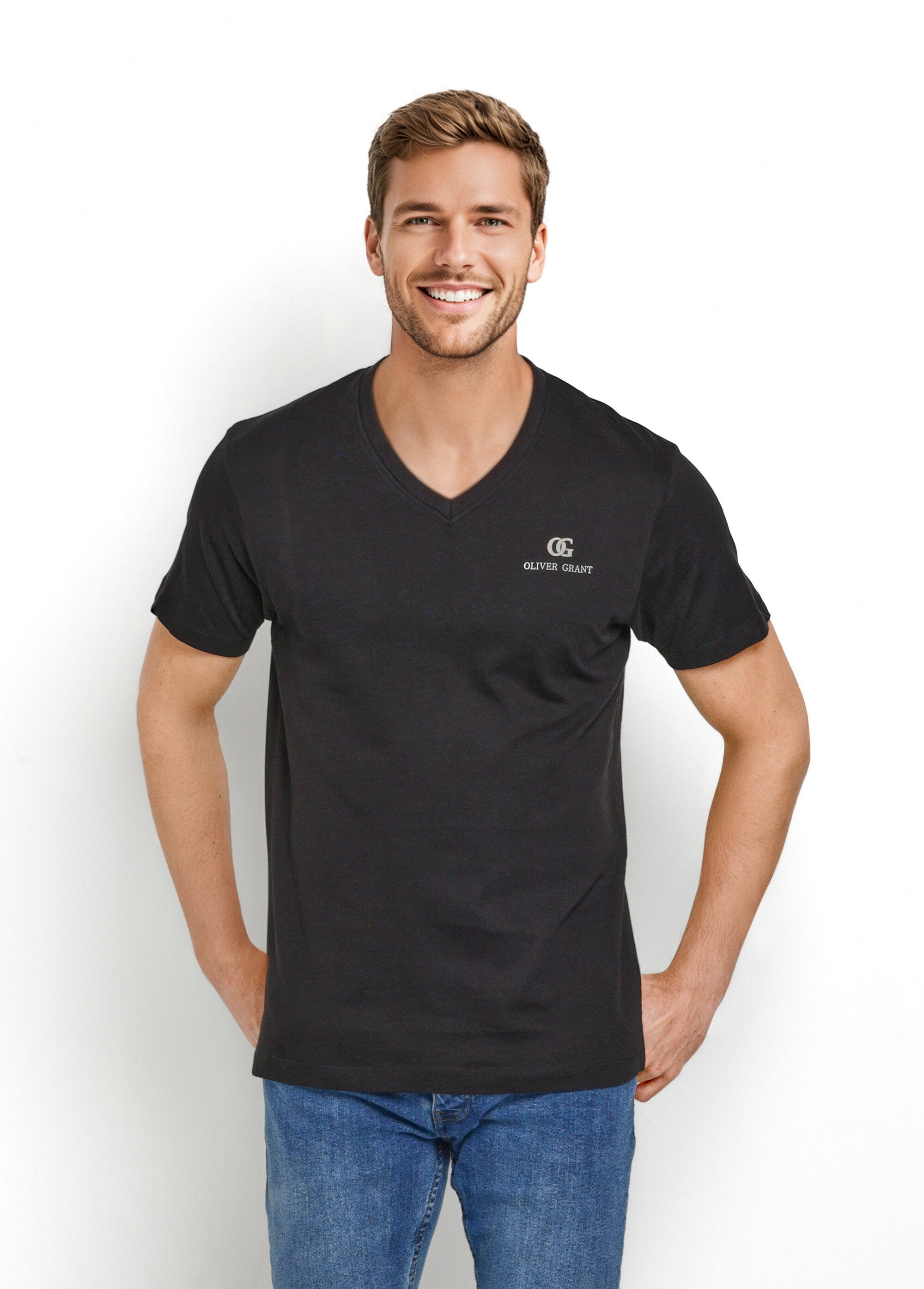 Assortiment_V-hals_T-shirts_met_korte_mouwen_Assortis_noir_FA1_slim