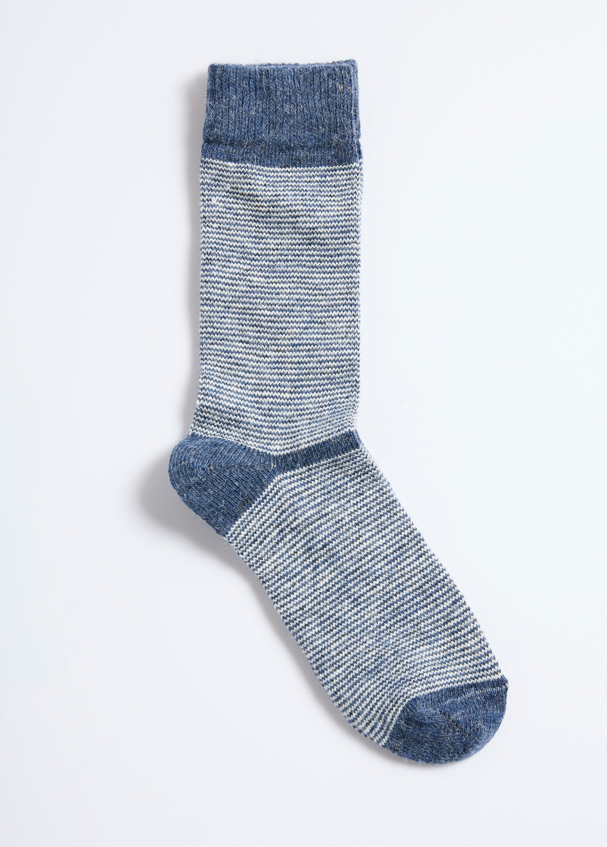 Paar_warme_gestreepte_sokken_met_wol_Bleu_DE1_slim