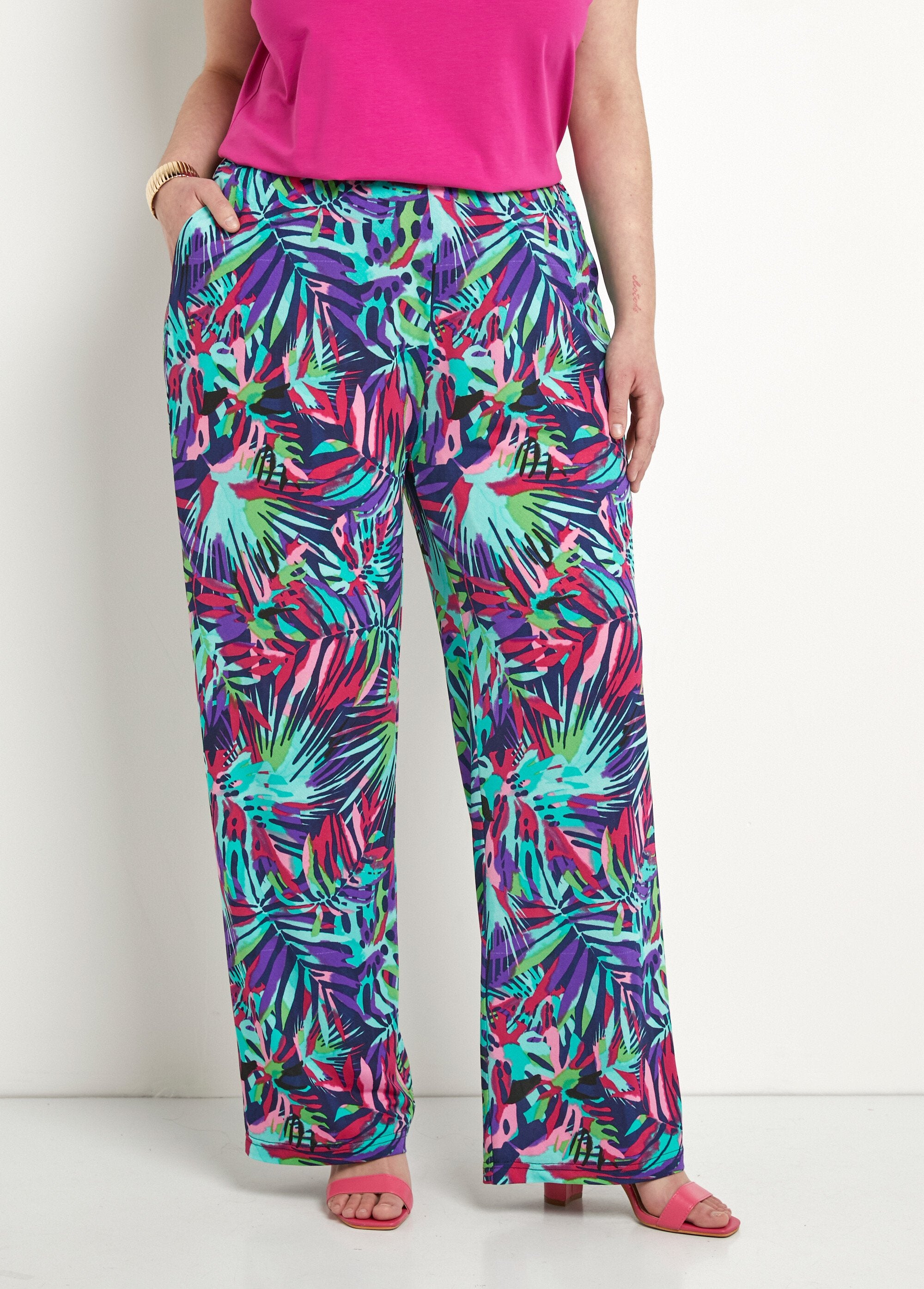 Pantalon_ample_taille_élastiquée_imprimé_Multicolore_FA1_curvy