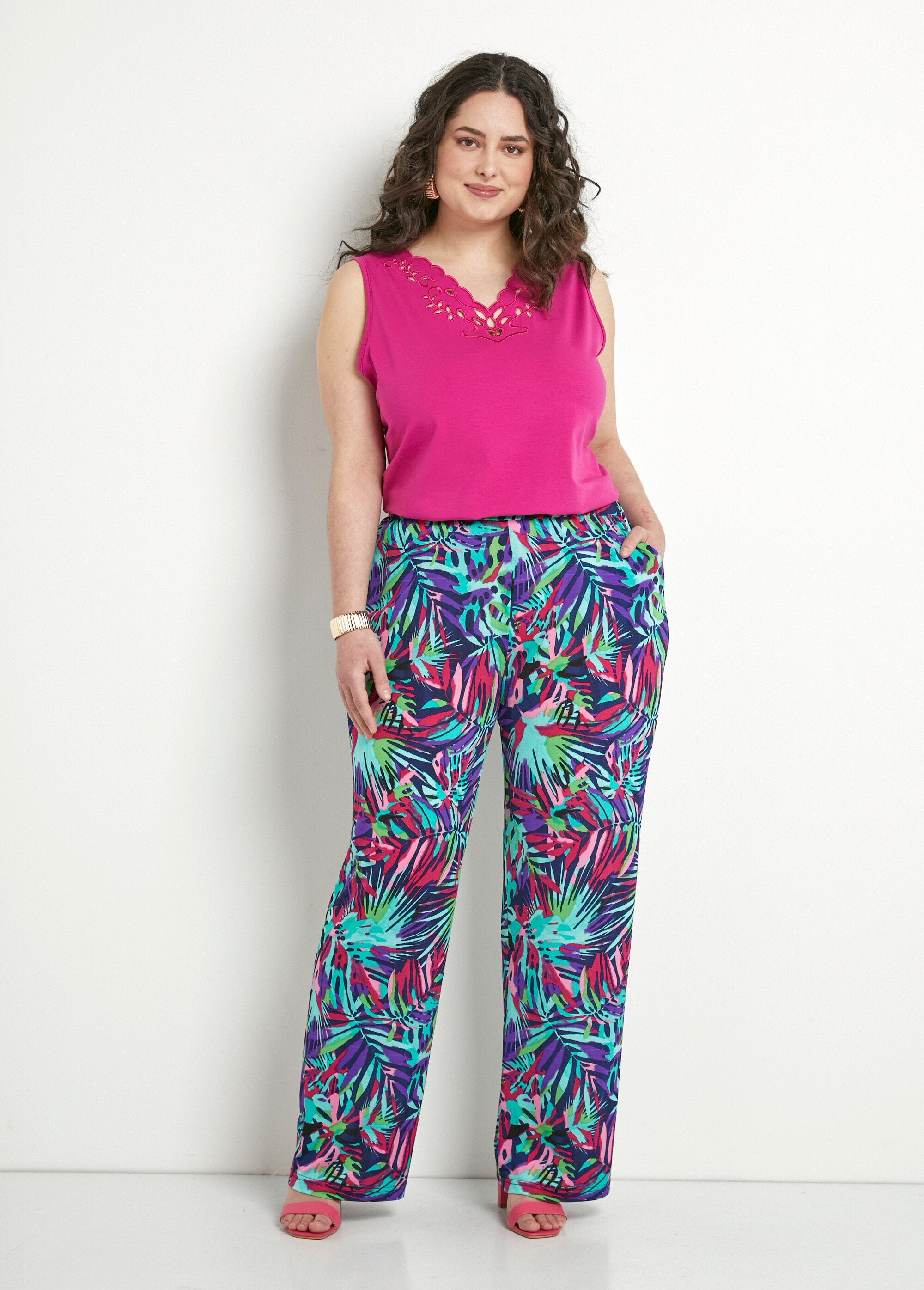 Pantalon_ample_taille_élastiquée_imprimé_Multicolore_SF1_curvy