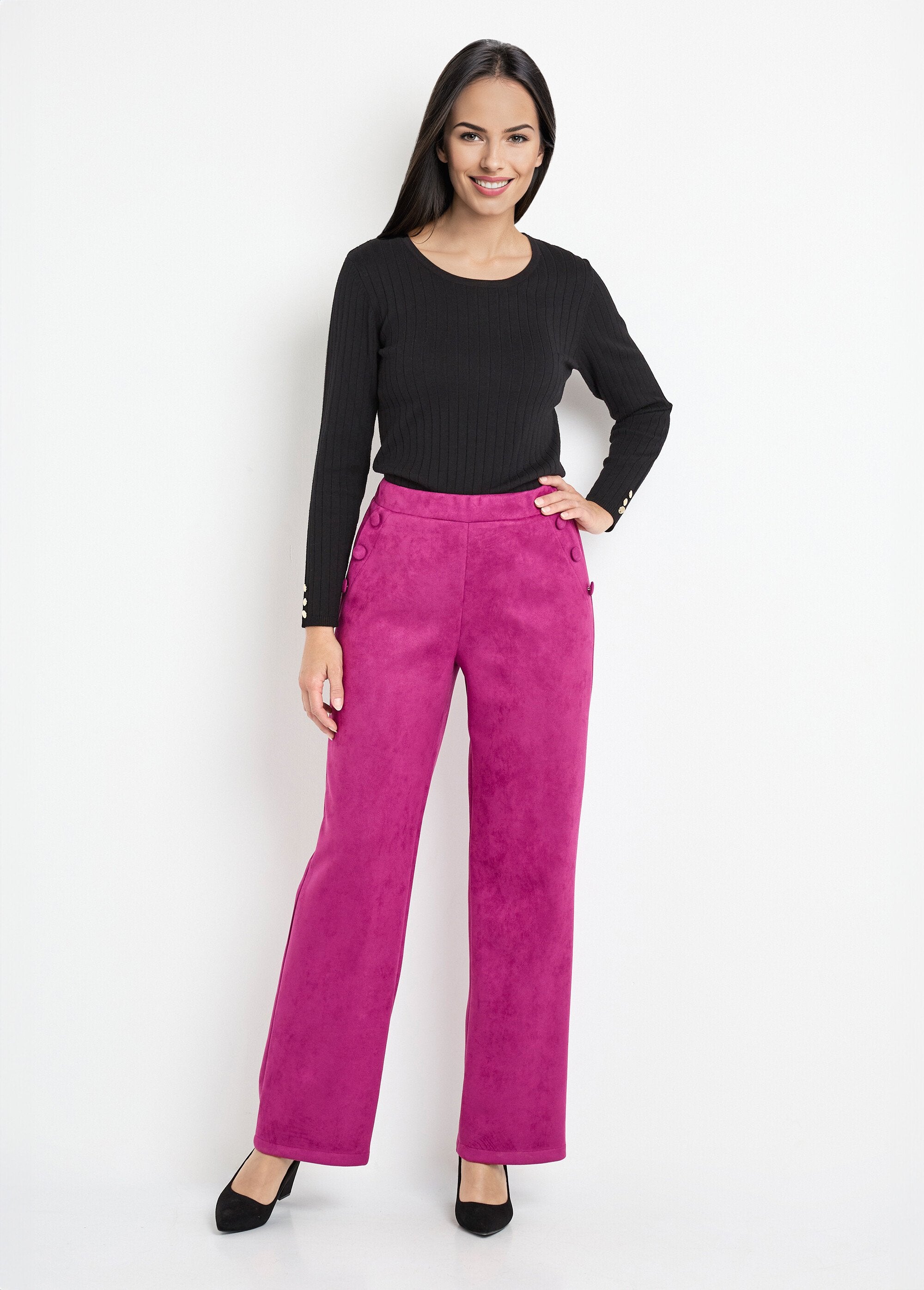 Rechte_broek_met_elastische_tailleband_van_suède_stof_Cassis_SF1_slim