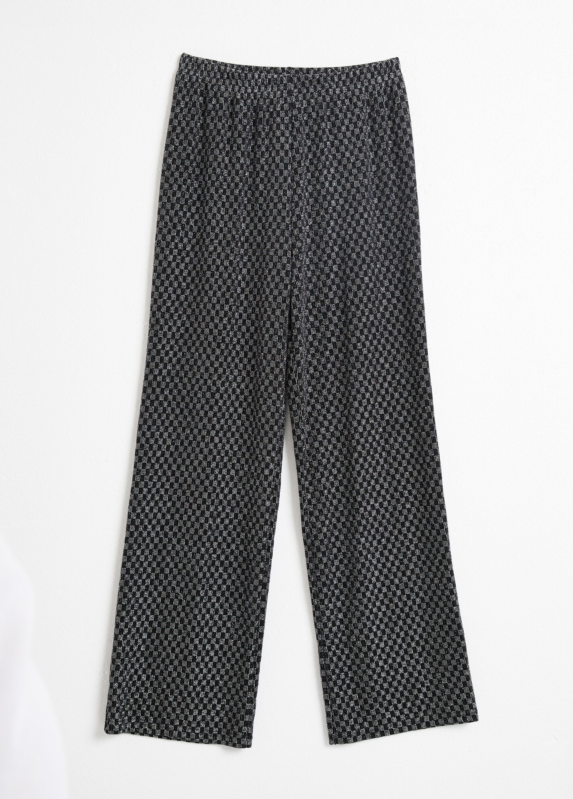 Broek_met_rechte_pijpen_en_elastische_tailleband_van_mesh_met_pailletten_Noir_et_argent_AP1_slim