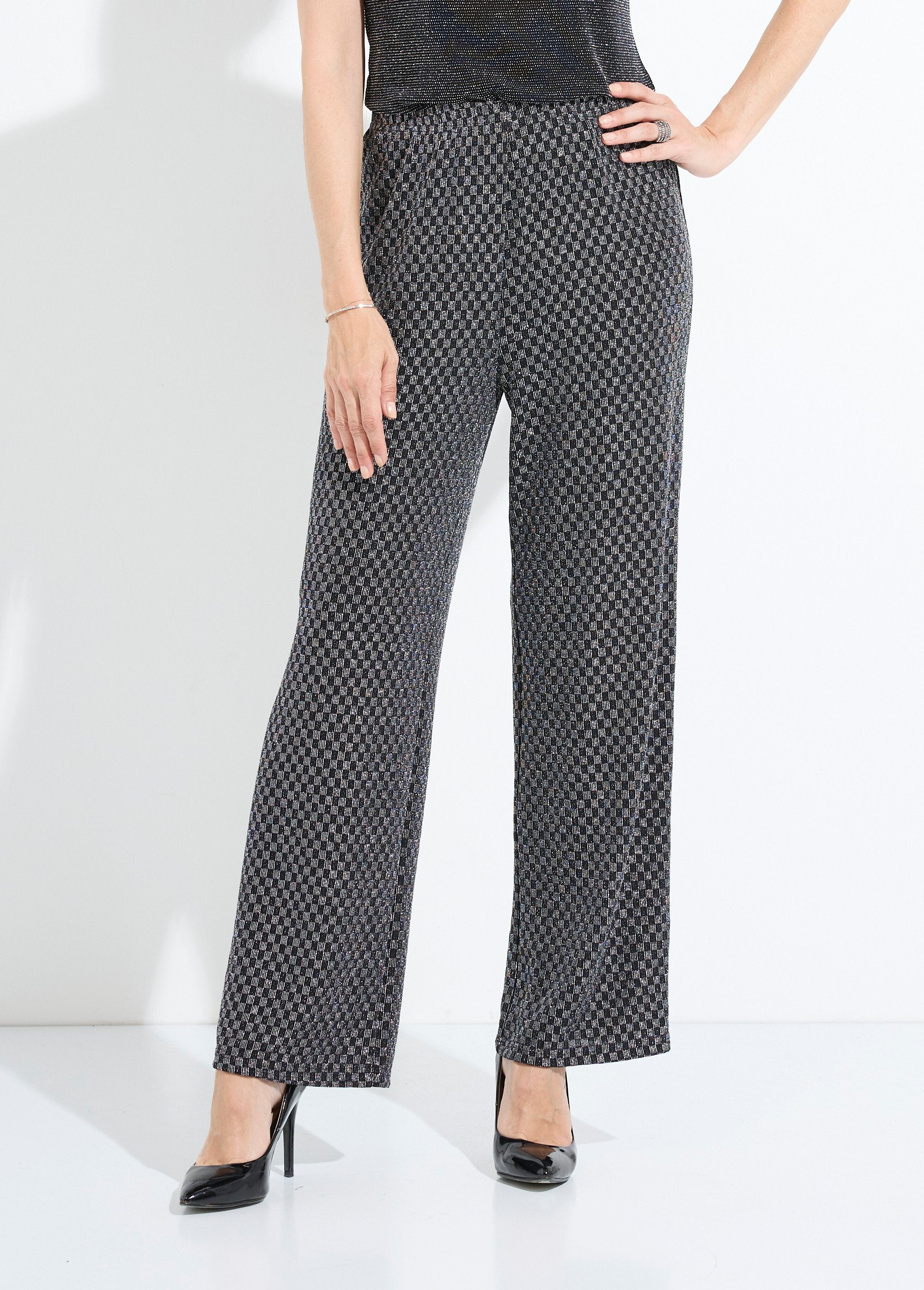 Broek_met_rechte_pijpen_en_elastische_tailleband_van_mesh_met_pailletten_Noir_et_argent_FA1_slim