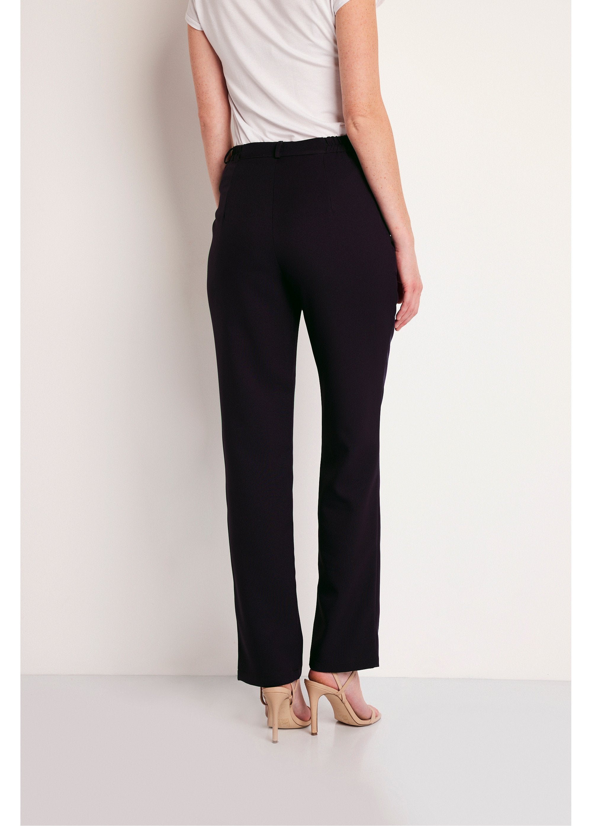 Effen_broek_met_rechte_pijpen_en_semi-elastische_tailleband_ZWART_DO1_slim