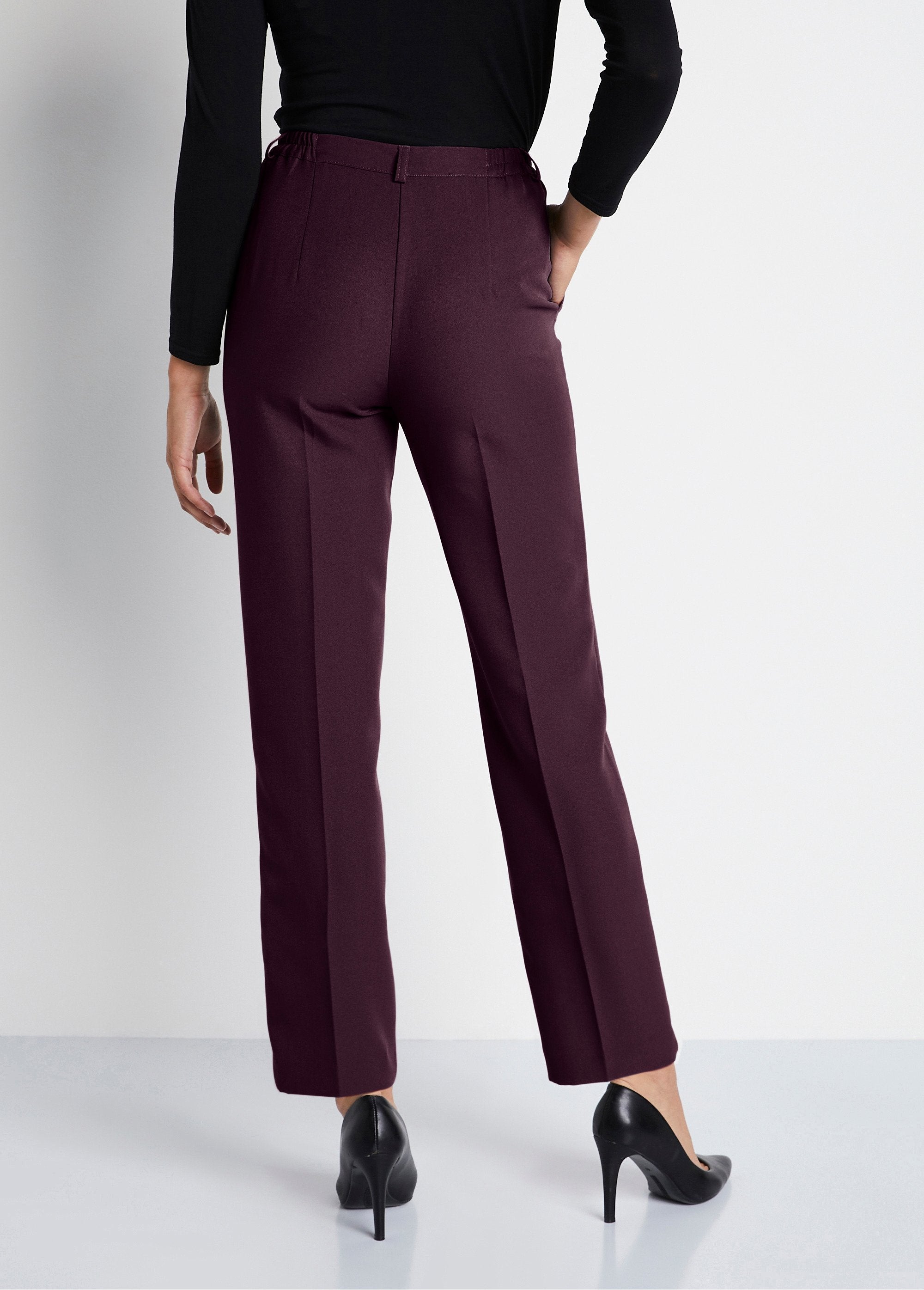 Rechte_broek_met_semi-elastische_tailleband_van_kreukvrije_stof_Pruim_DO1_slim