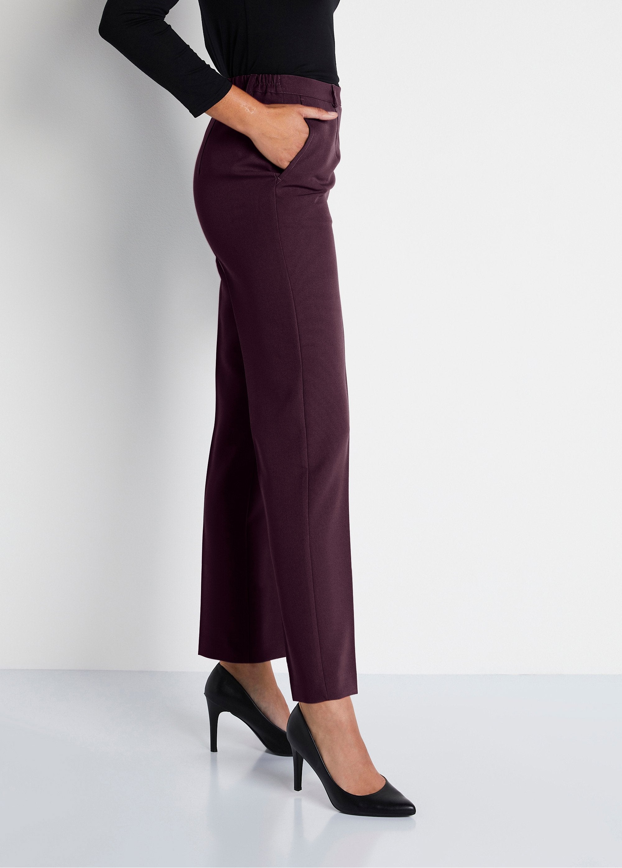 Rechte_broek_met_semi-elastische_tailleband_van_kreukvrije_stof_Pruim_DR1_slim