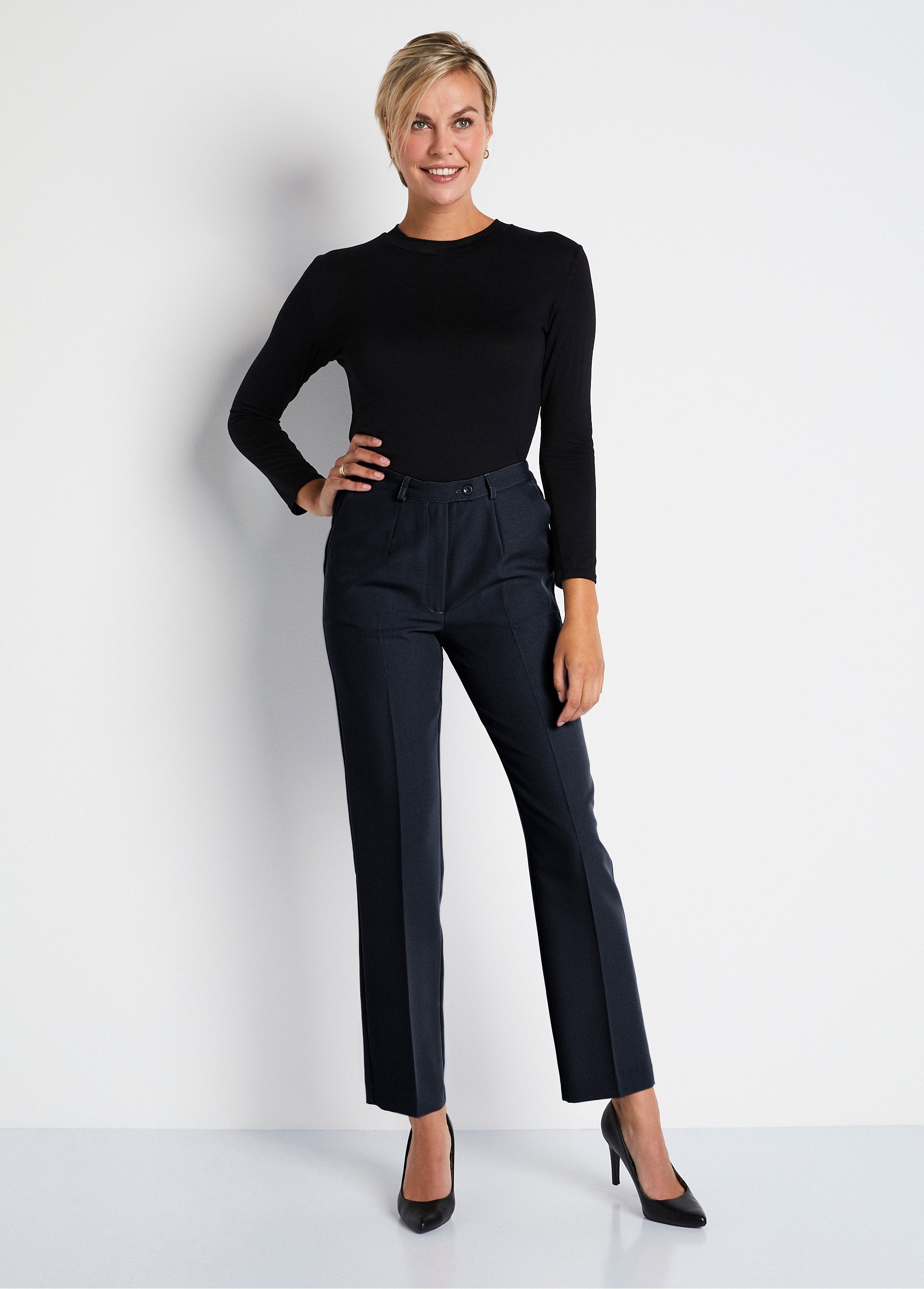 Rechte_broek_met_semi-elastische_tailleband_van_kreukvrije_stof_Marien_SF1_slim