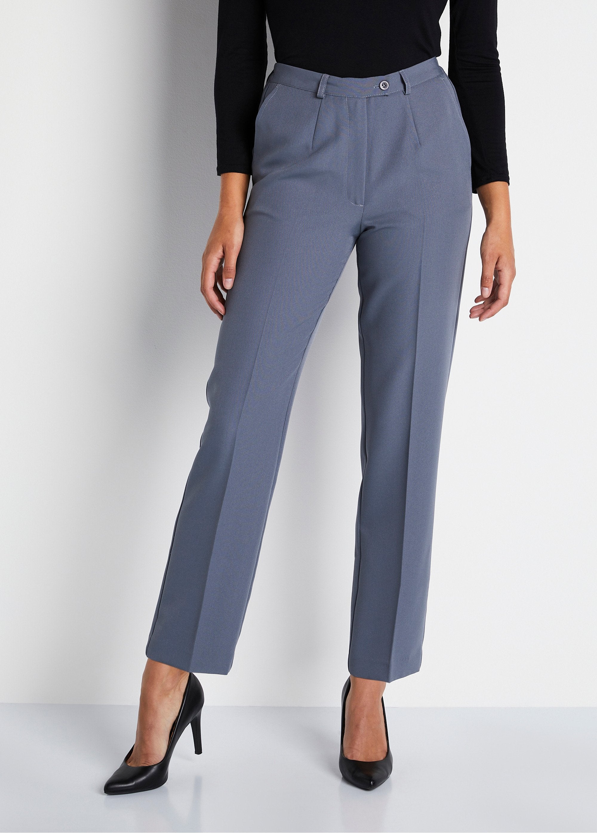 Rechte_broek_met_semi-elastische_tailleband_van_kreukvrije_stof_GRIJS_FA1_slim