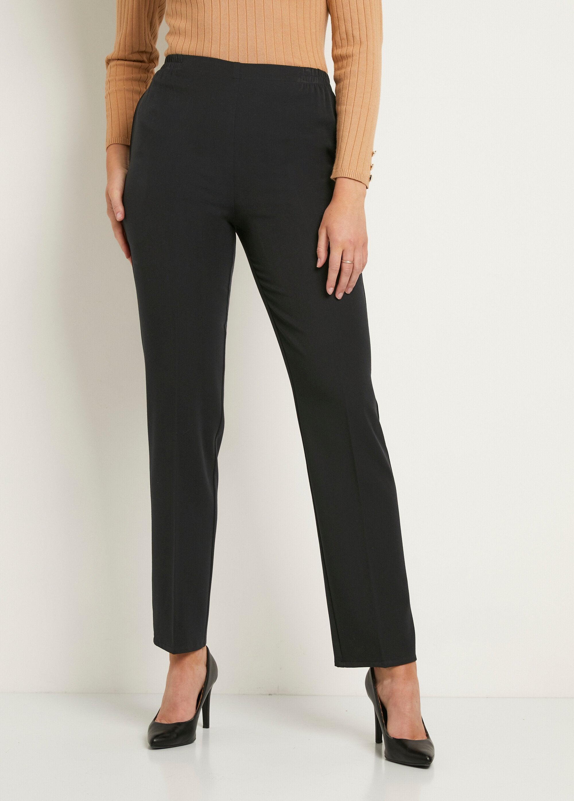 Broek_met_rechte_pijpen,_semi-elastische_tailleband_en_plat_buikje_Effen_marine_FA1_slim