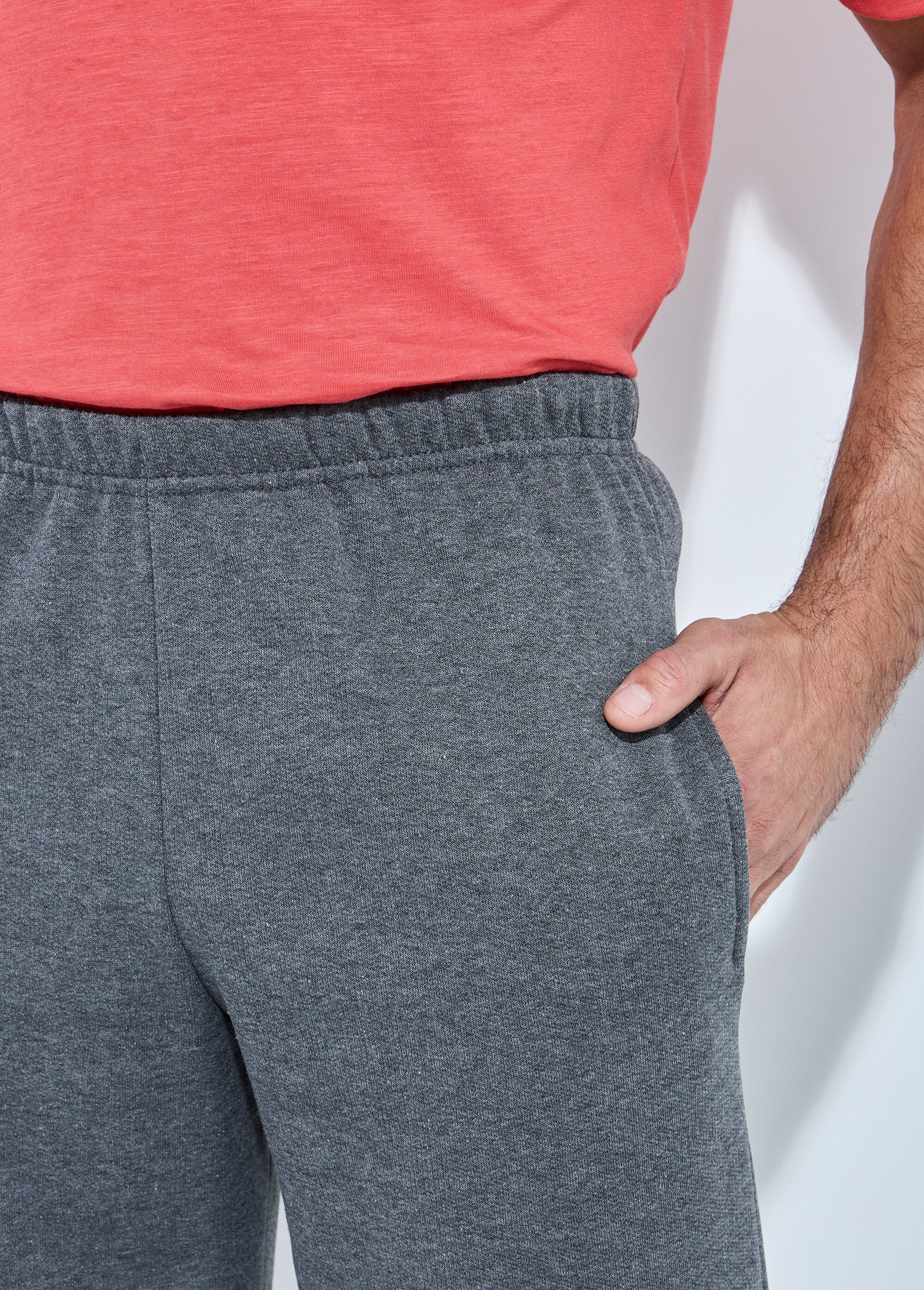 Fleece_joggingbroek_met_elastische_tailleband_en_zoom_Gris_anthracite_DE1_slim