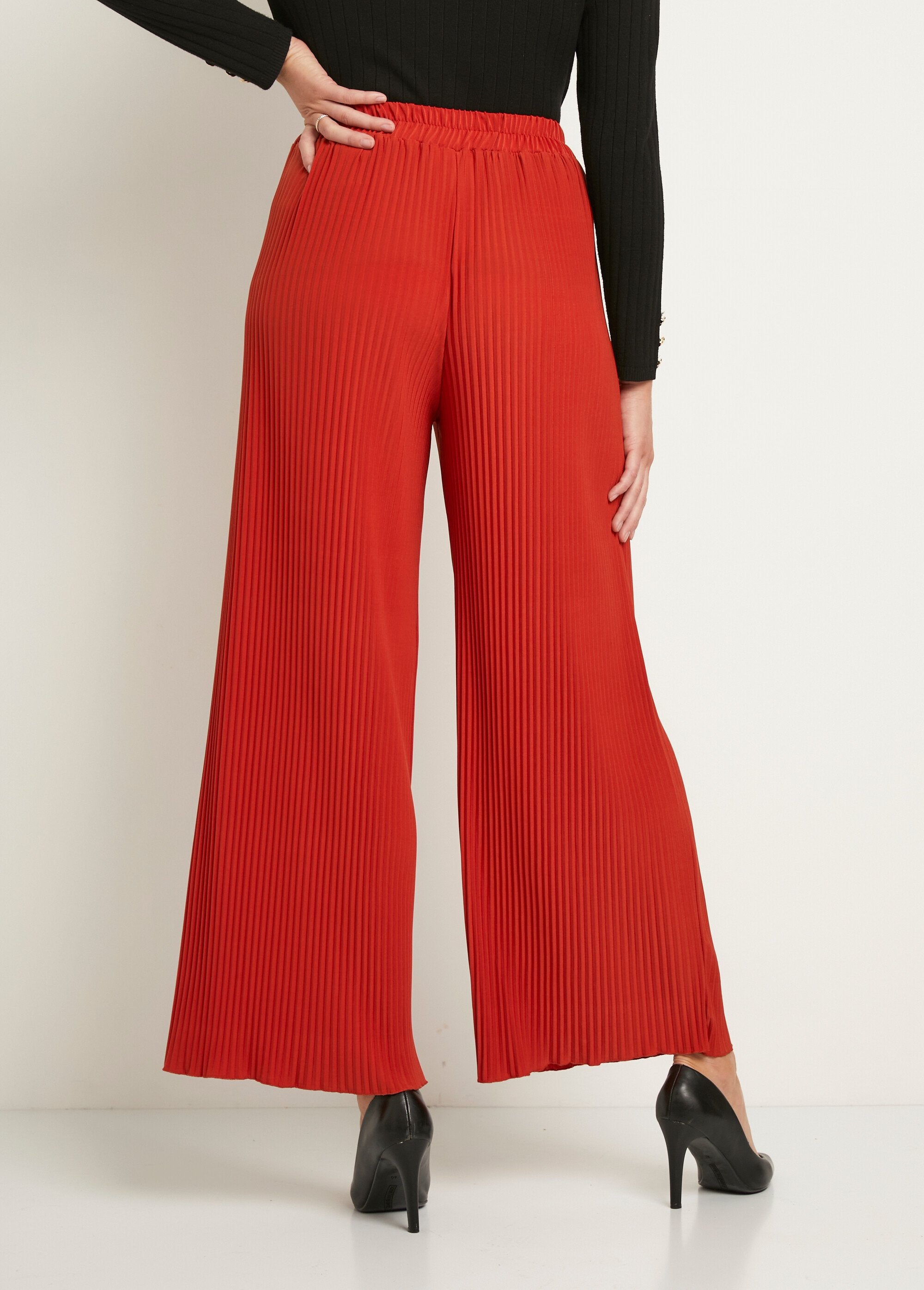 Broek_met_wijde_pijpen_en_elastische_tailleband_van_geplooid_mesh_Orange_DO1_slim