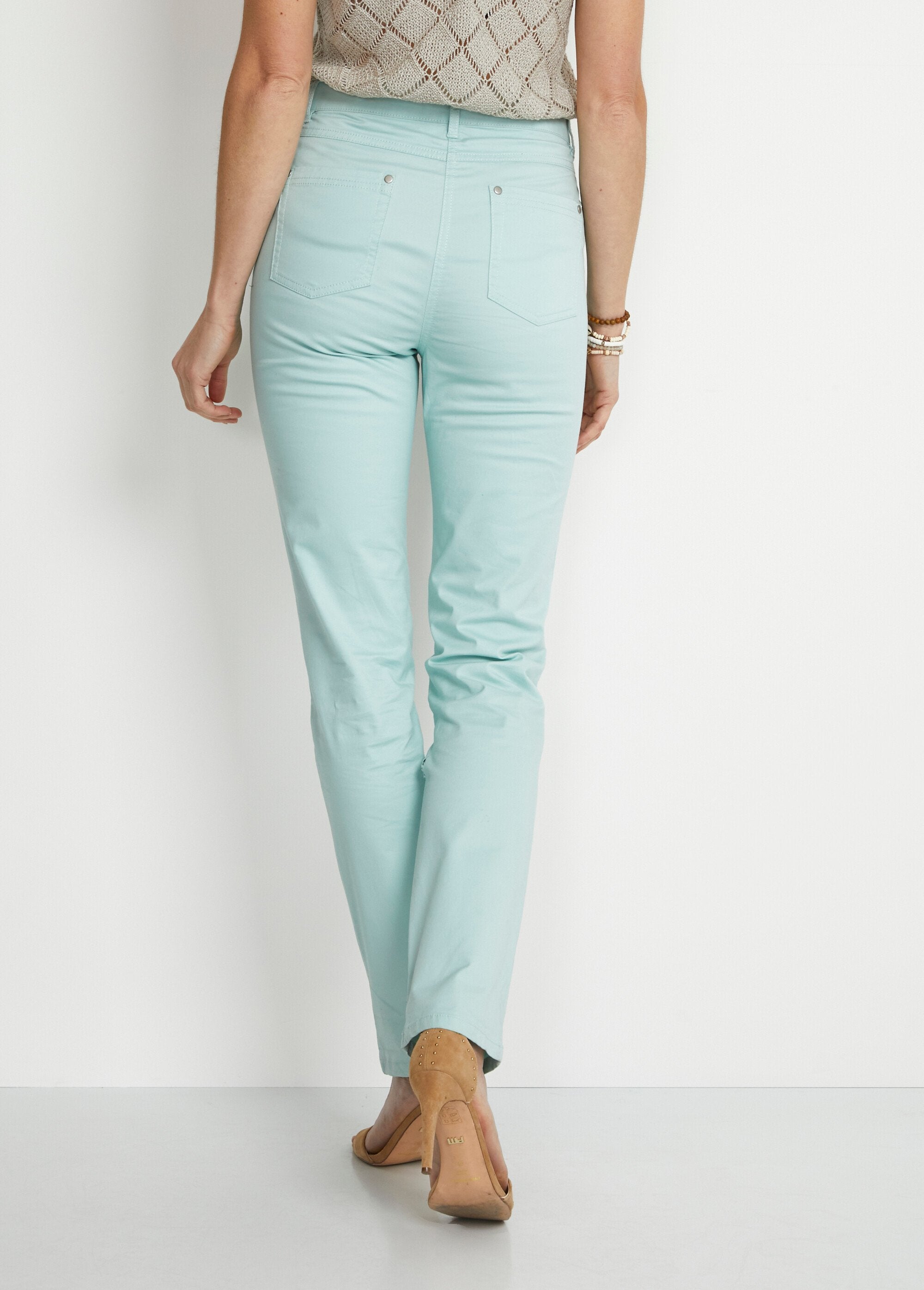 Pantalon_droit_5_poches_coton_stretch_Vert_d'eau_DO1_slim