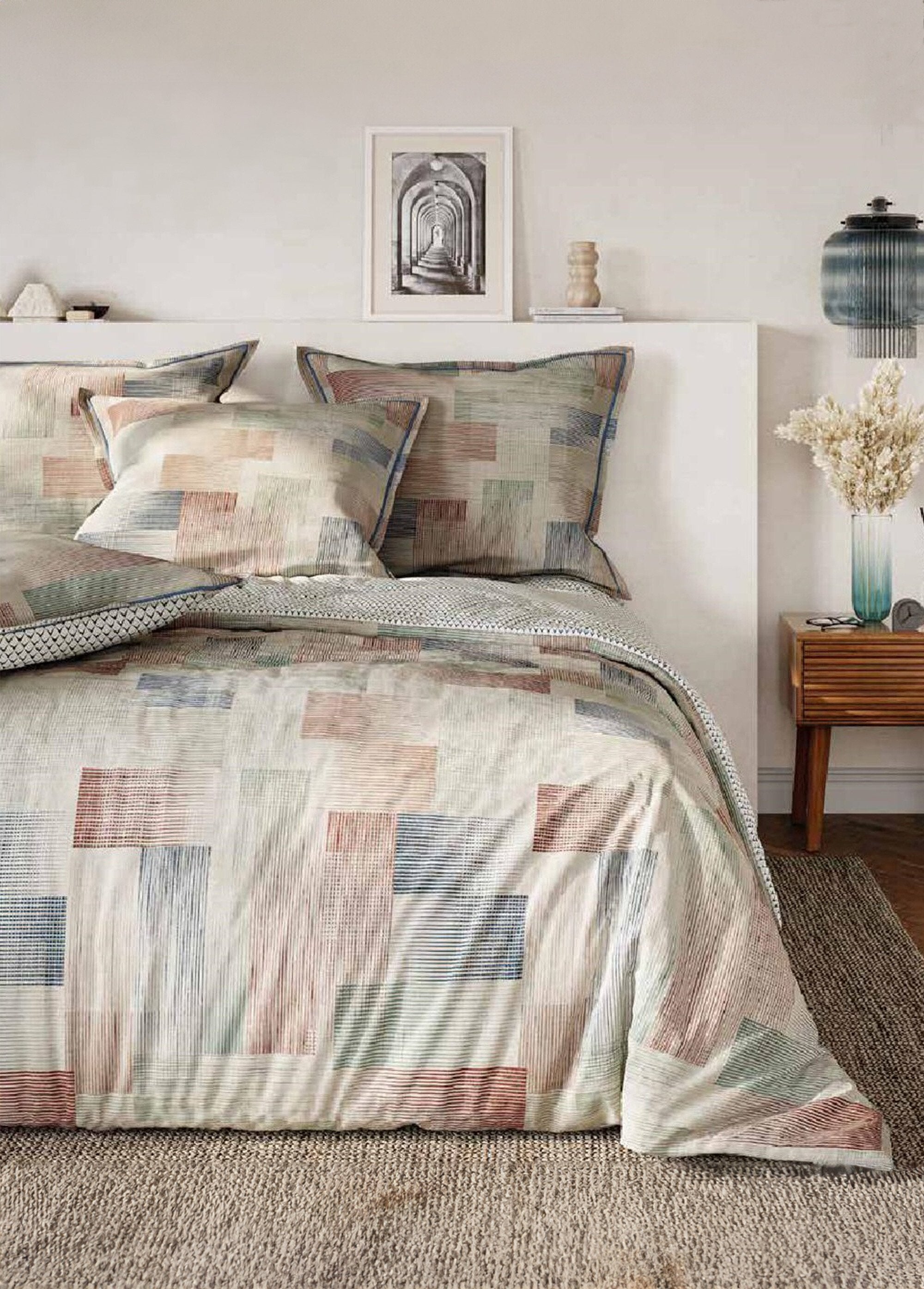 3-delige_bedset_met_dekbedovertrek,_vierkantjes_Imprime_beige_FA1_slim