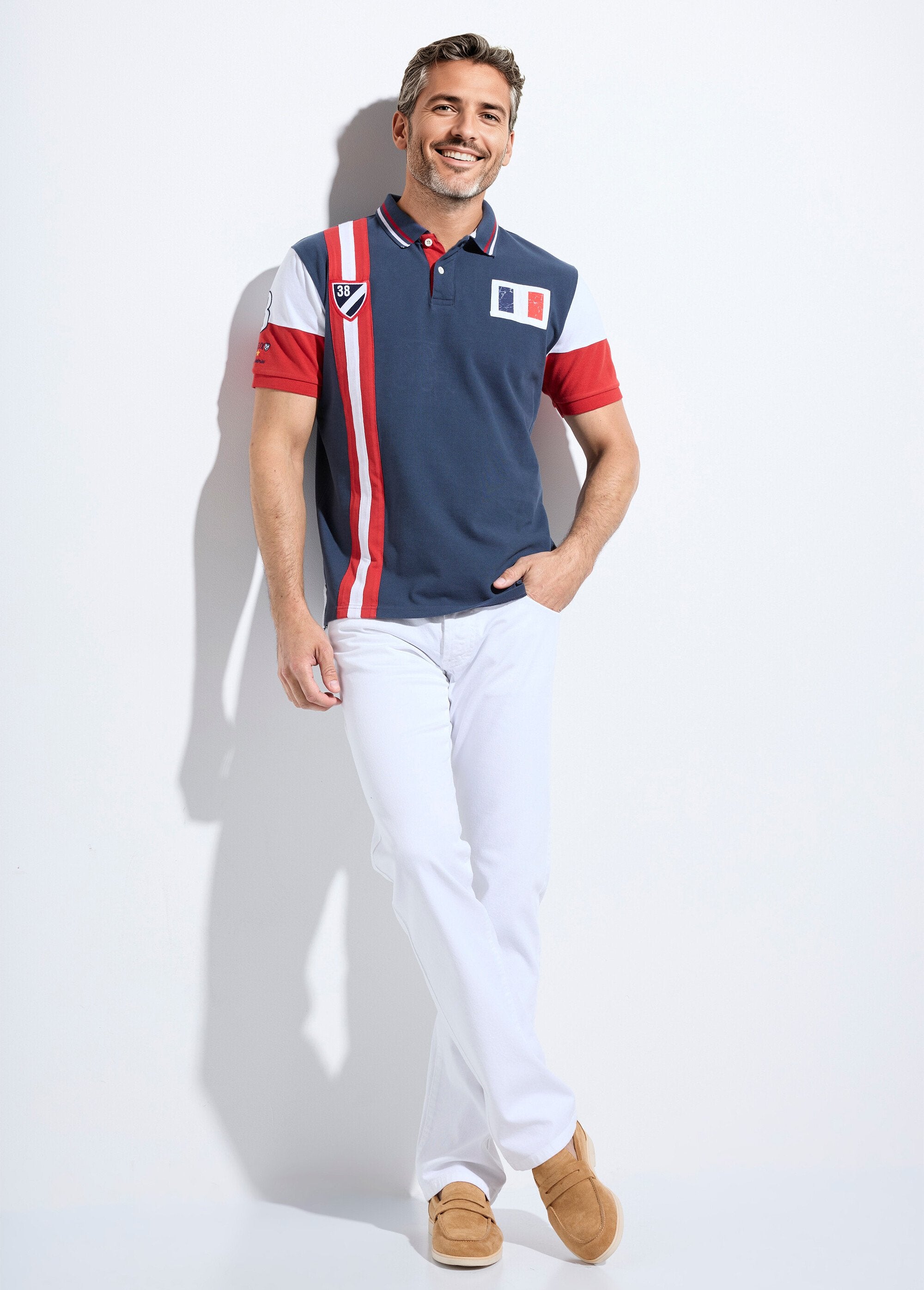Driekleurig_poloshirt_met_chique_sportswear-details_Marine_SF1_slim