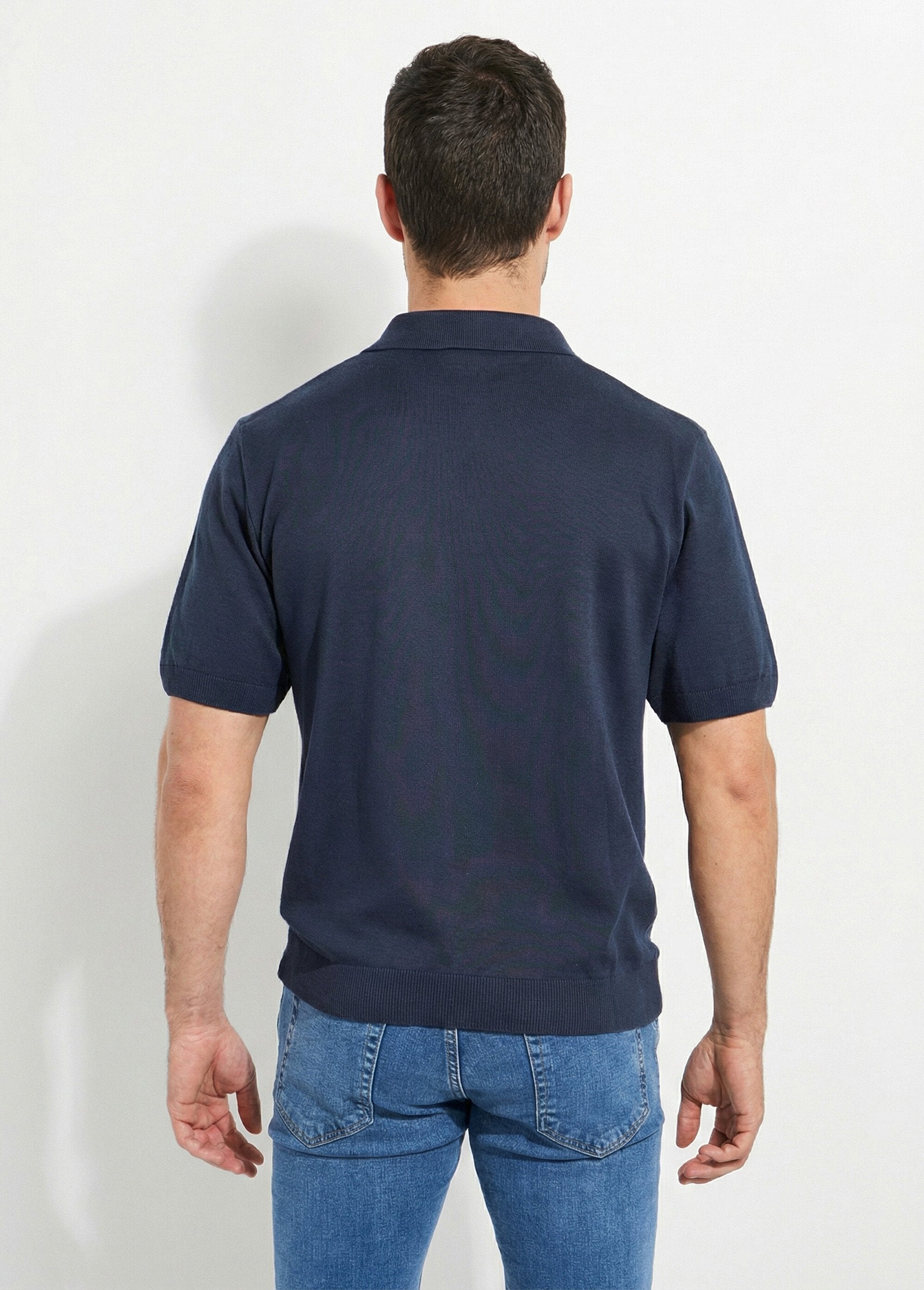 Ritspolo_met_korte_mouwen_en_jacquardstrepen_Marine_DO1_slim