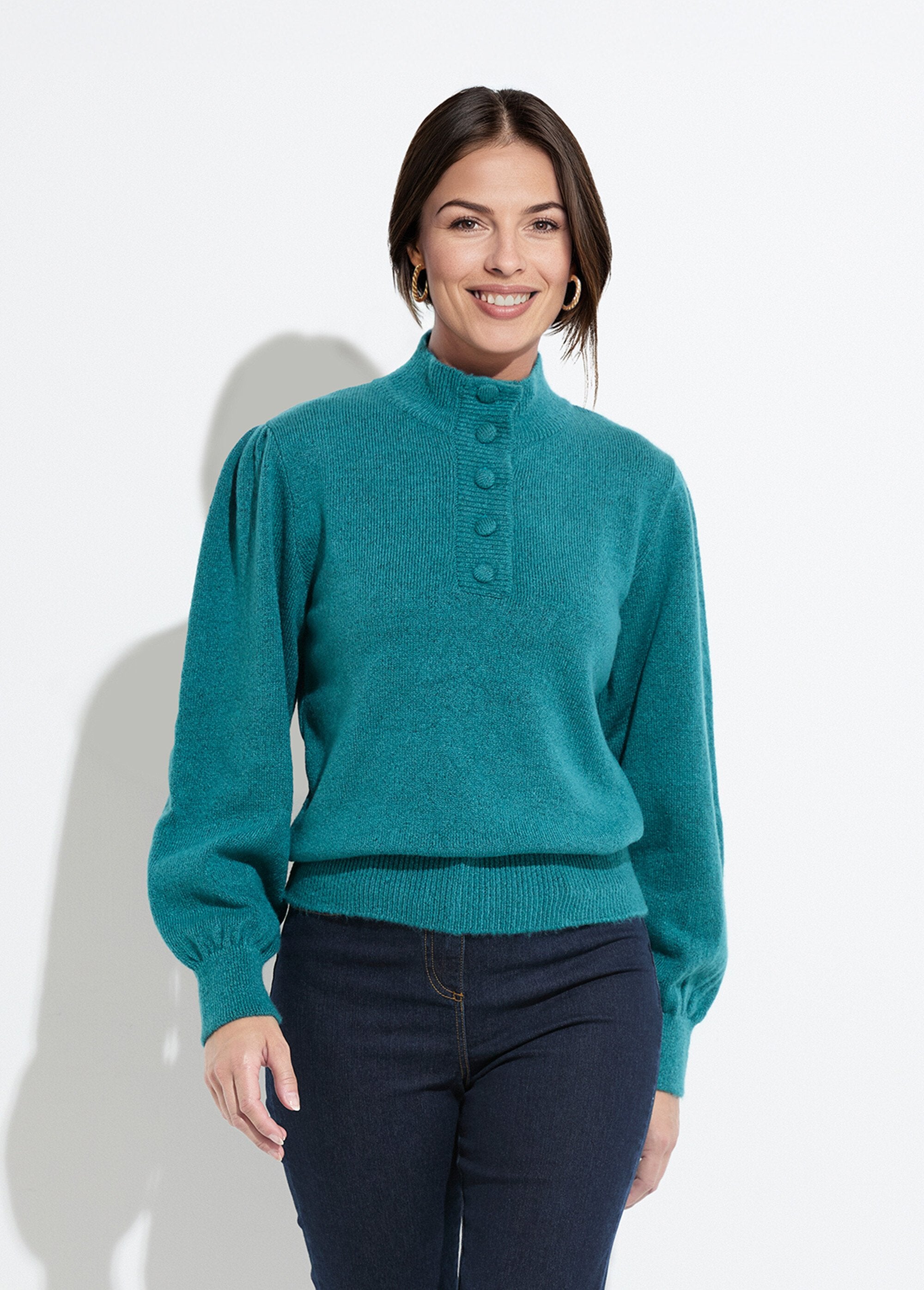Pull_chaud_col_montant_boutonné_Vert_FA1_slim