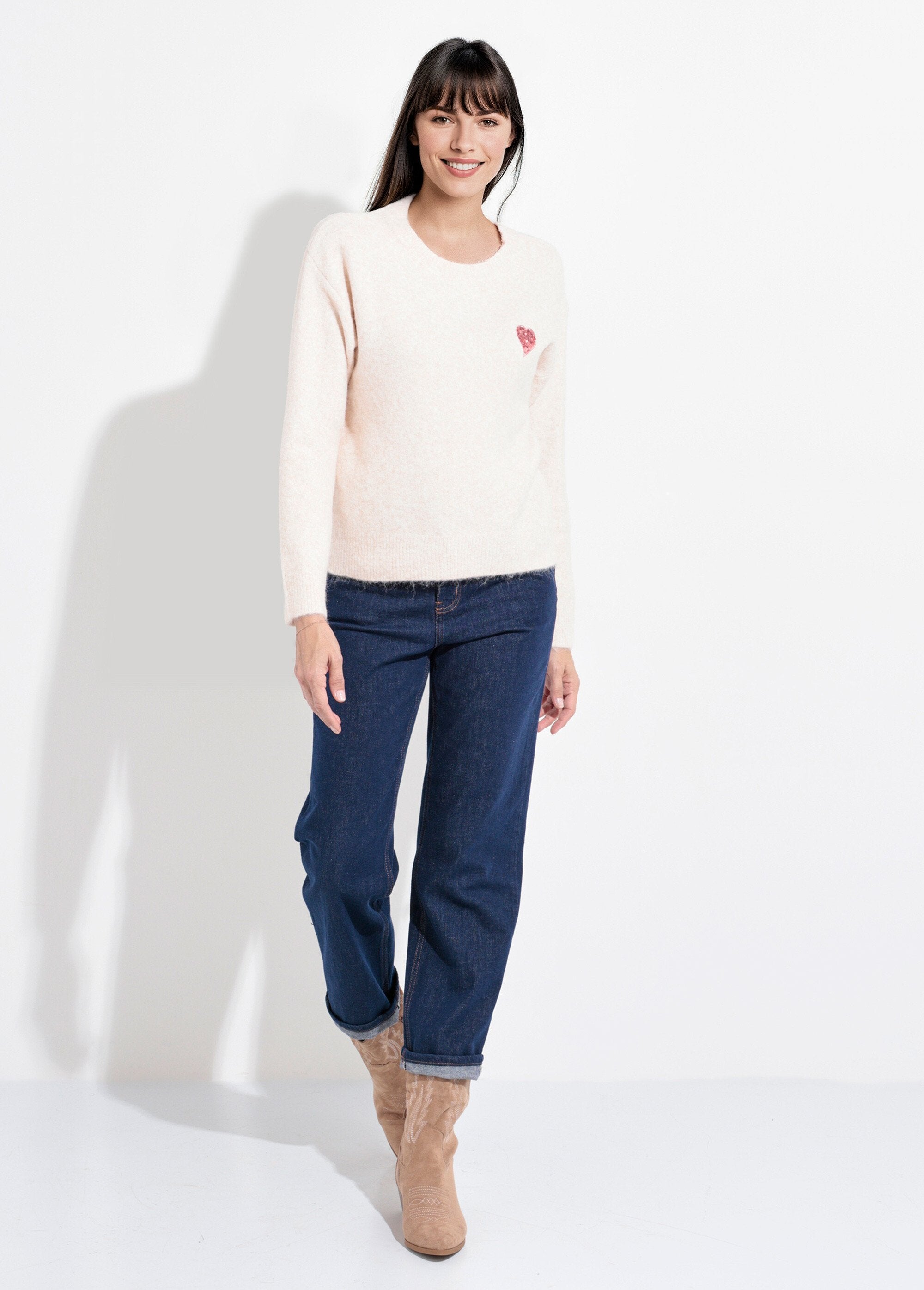Trui_met_ronde_hals_en_paillettendetail_Beige_clair_SF1_slim