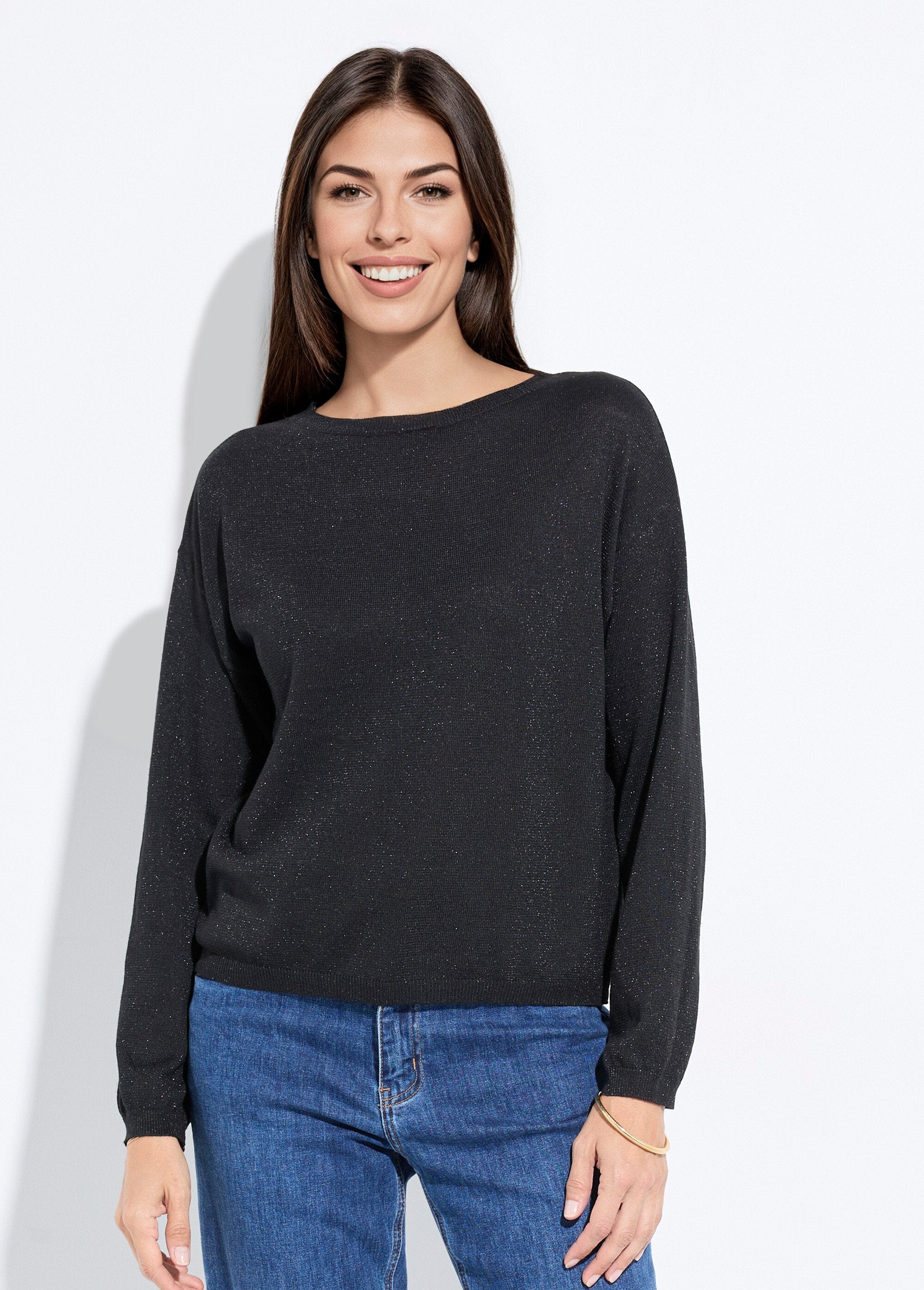 Korte_trui_in_fijn_gebreid_metallic_Noir_FA1_slim
