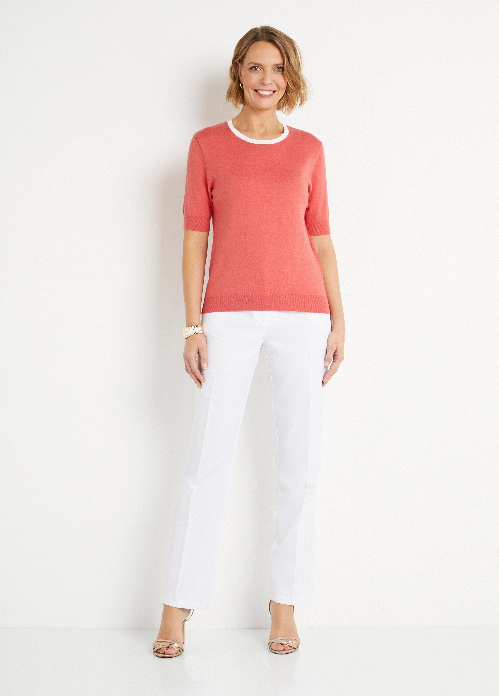 Pull_doux_manches_courtes_col_rond_Coquelicot_SF1_slim