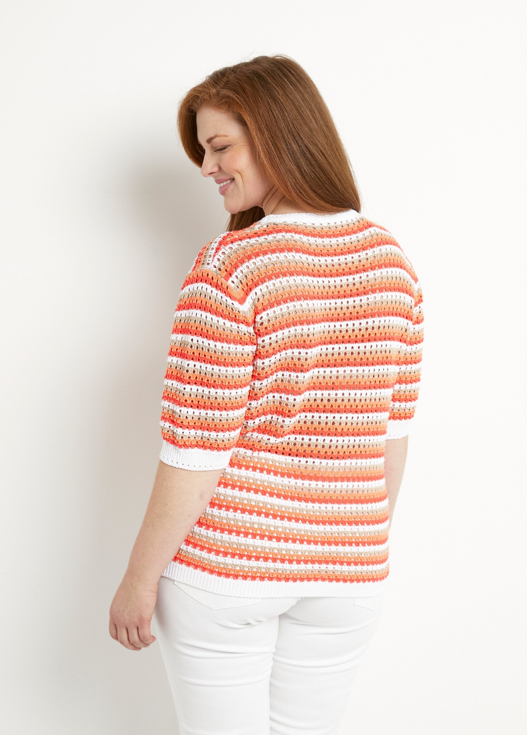 Pull_doux_rayé_ajouré_court_manches_courtes_Raye_corail_DO1_curvy