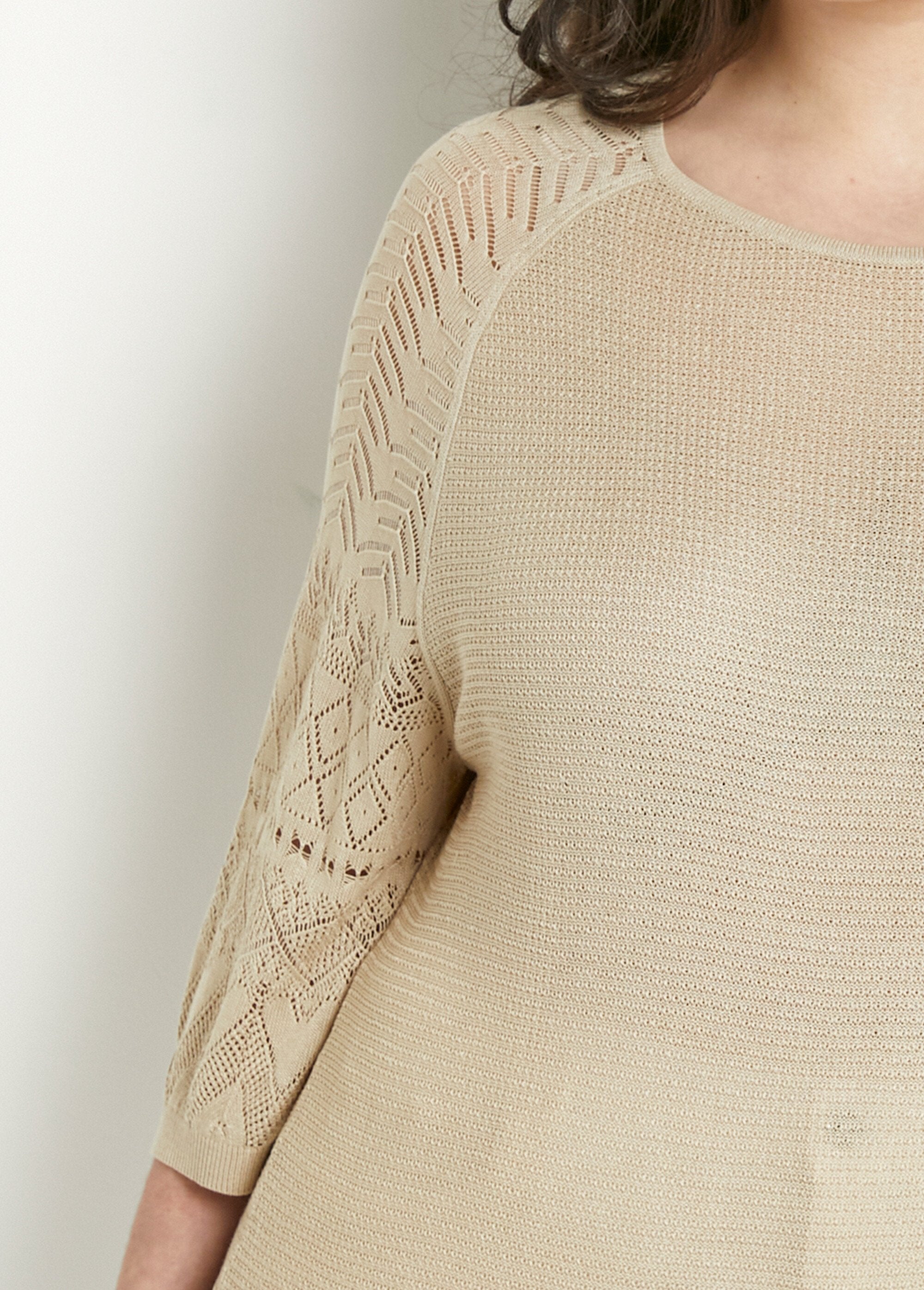 Pull_léger_manches_3/4_raglan_col_rond_Beige_DE1_curvy