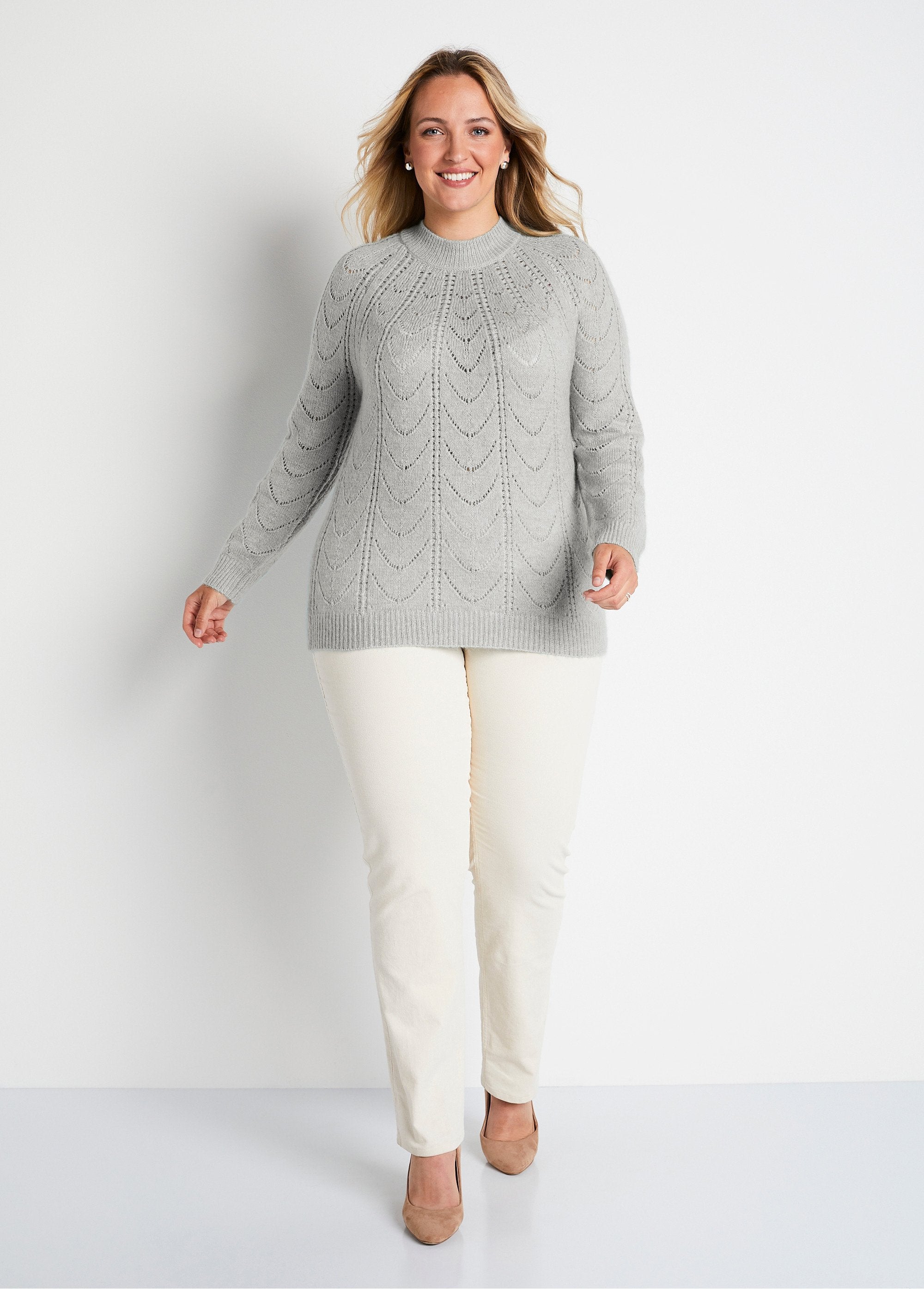 Pull_maille_chinée_ajourée_col_rond_Gris_chine_SF1_curvy