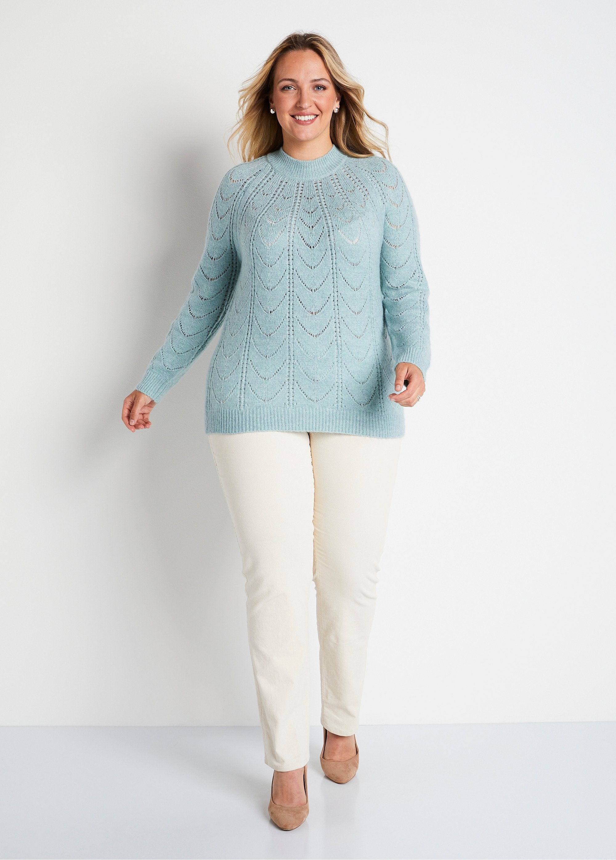 Pull_maille_chinée_ajourée_col_rond_Aqua_SF1_curvy