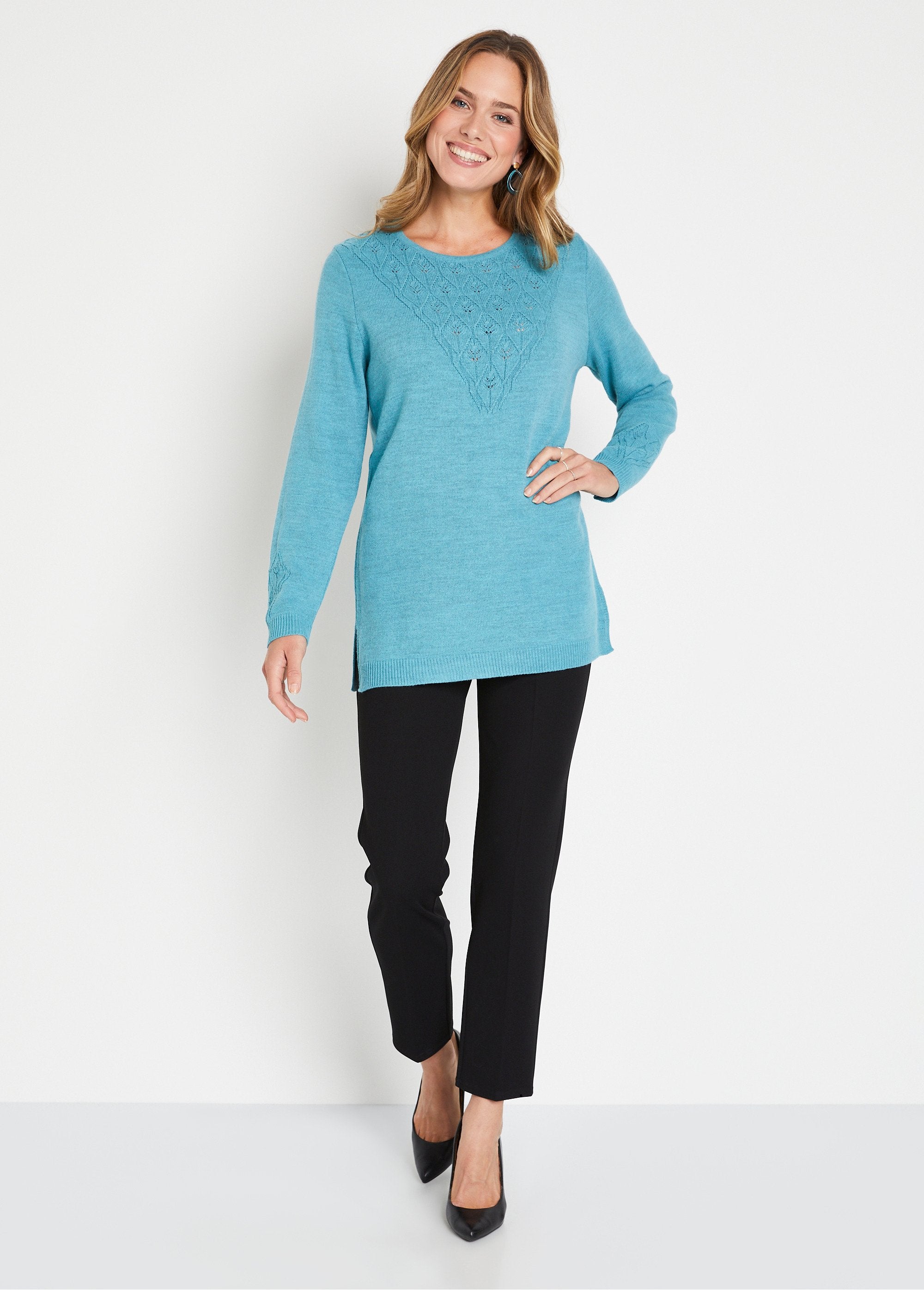 Gemêleerde_tuniek_met_ronde_hals_Aqua_SF1_slim