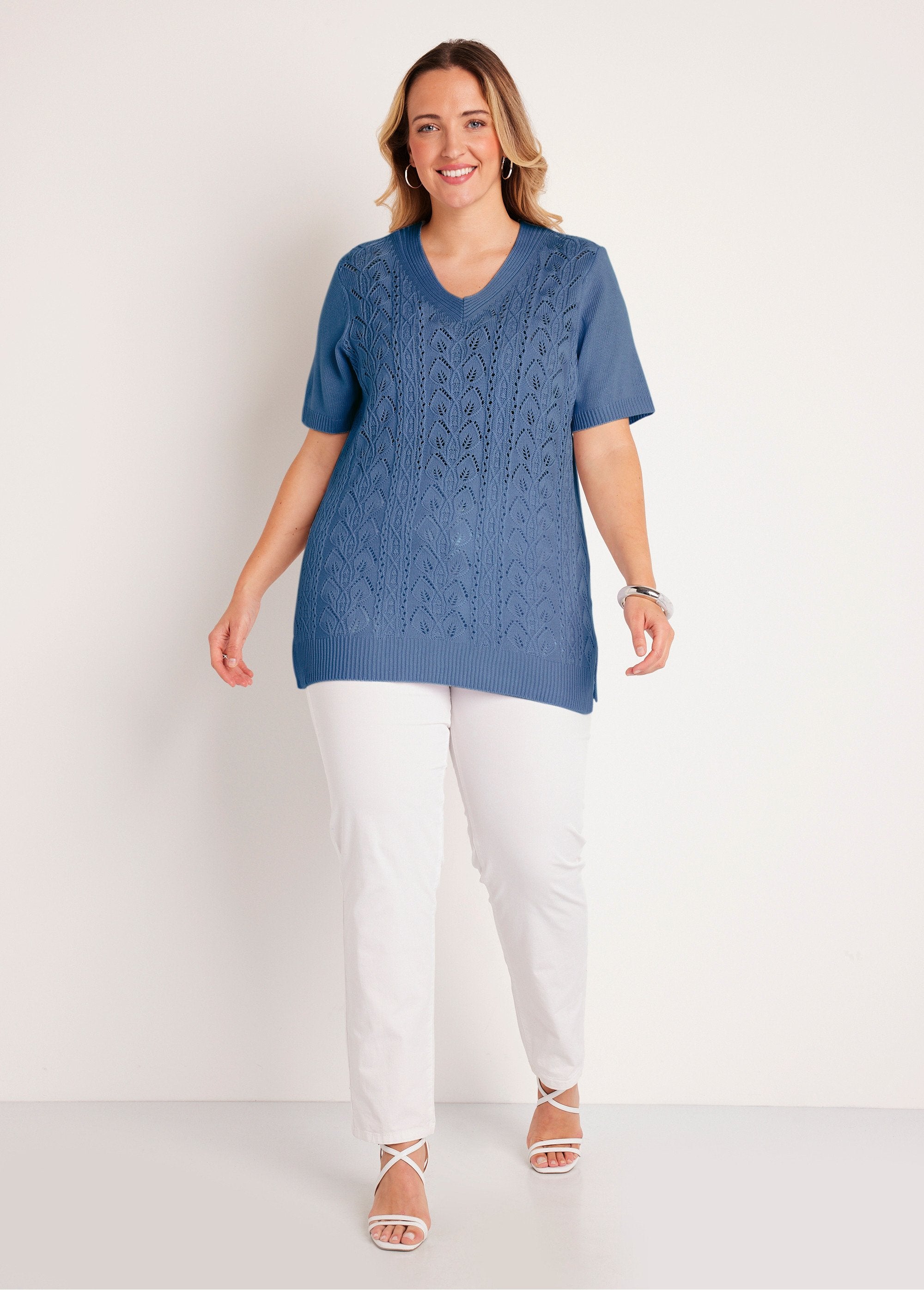 Tuniek_met_lange_V-hals_BLAUW_SF1_curvy