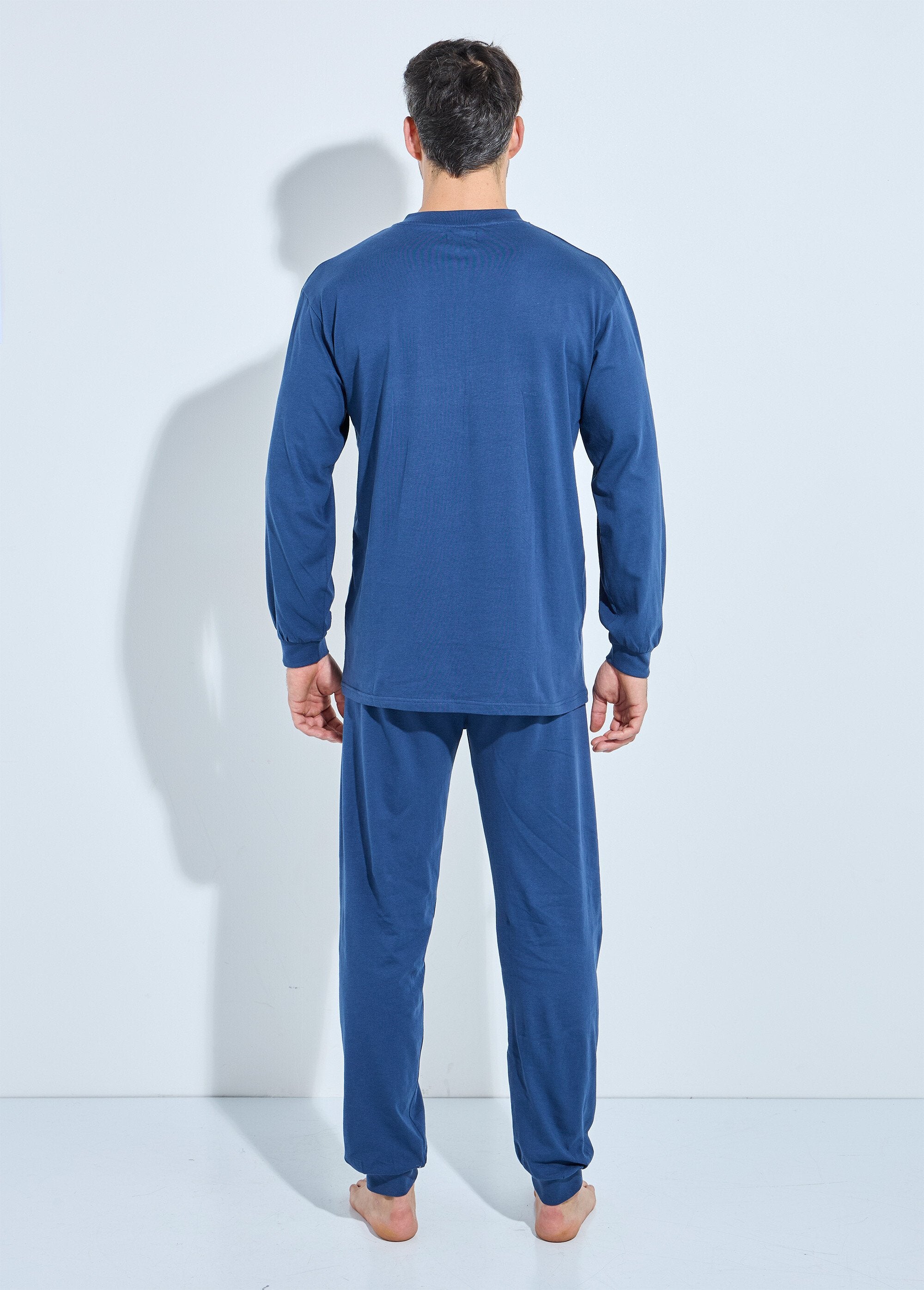 Pyjama_met_tuniekkraag_van_jersey_katoen_met_aangesloten_kousen_Bleu_DO1_slim