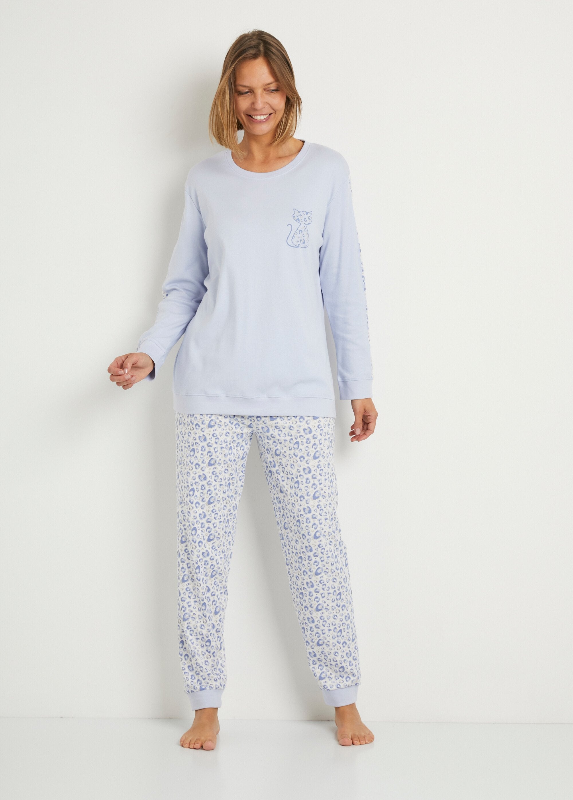 Katoenen_interlock_pyjama_met_lange_mouwen_Bleu_et_imprime_FA1_slim