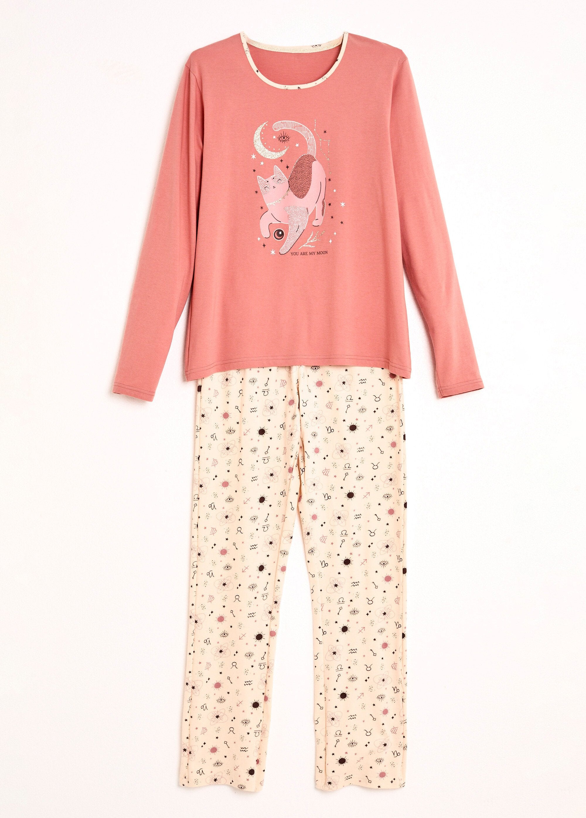 Katoenen_pyjama_met_lange_mouwen_Terracotta_et_ecru_AP1_slim