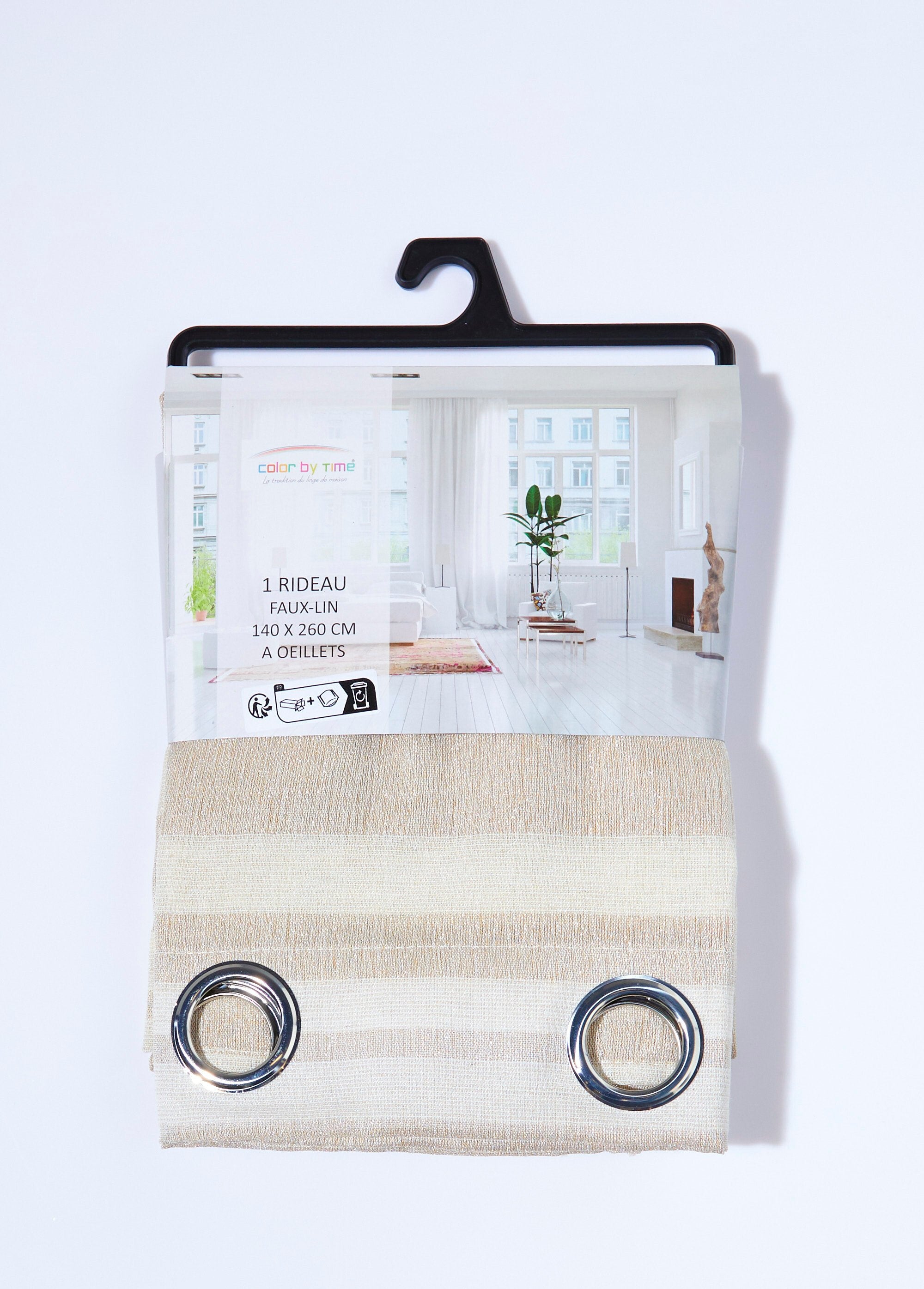 Gordijn_met_1_paneel,_lichte_en_glanzende_strepen_Raye_beige_DE2_slim