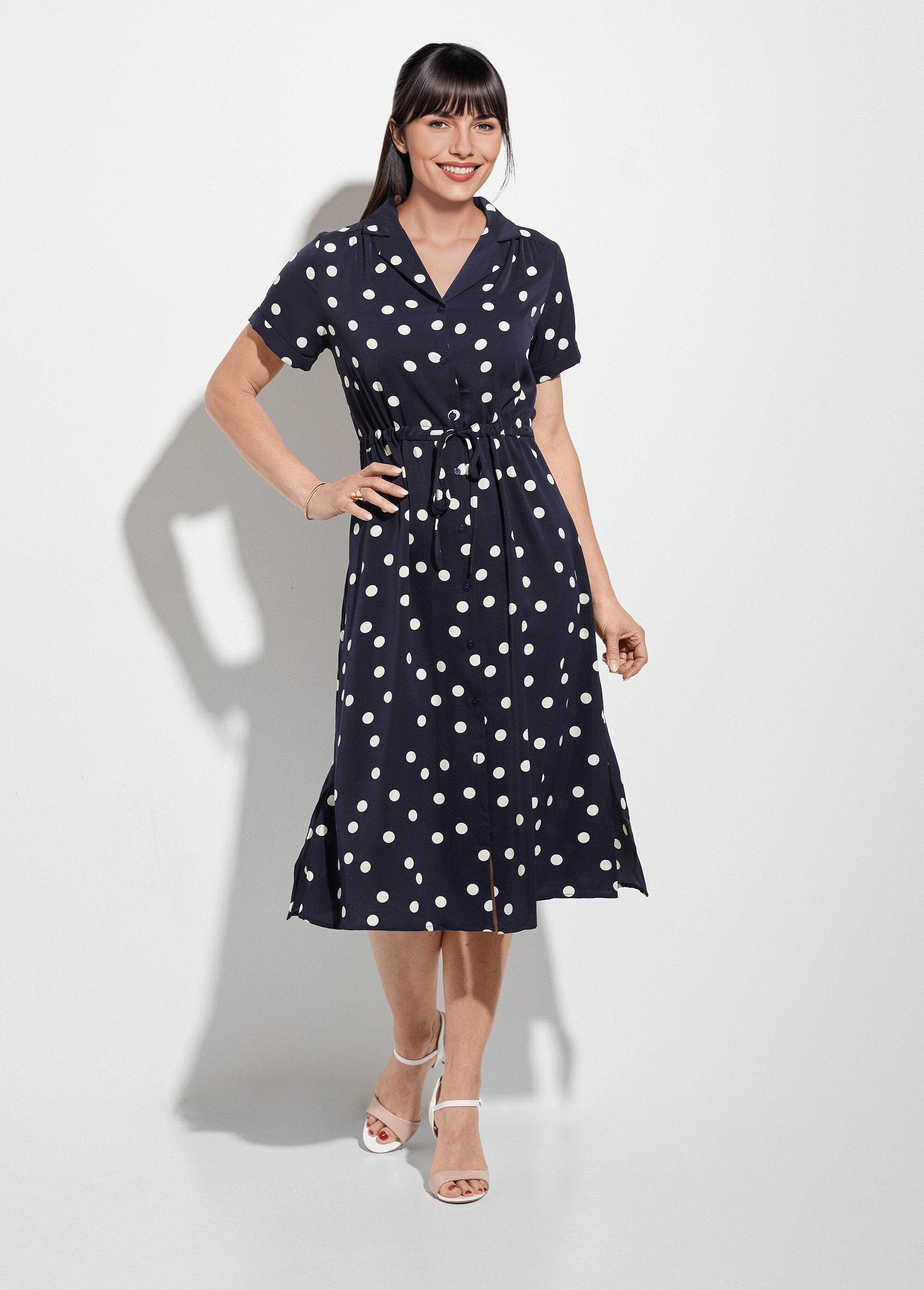 Lange_gestipte_blousejurk_met_ceintuur_Marine_pois_FA1_slim