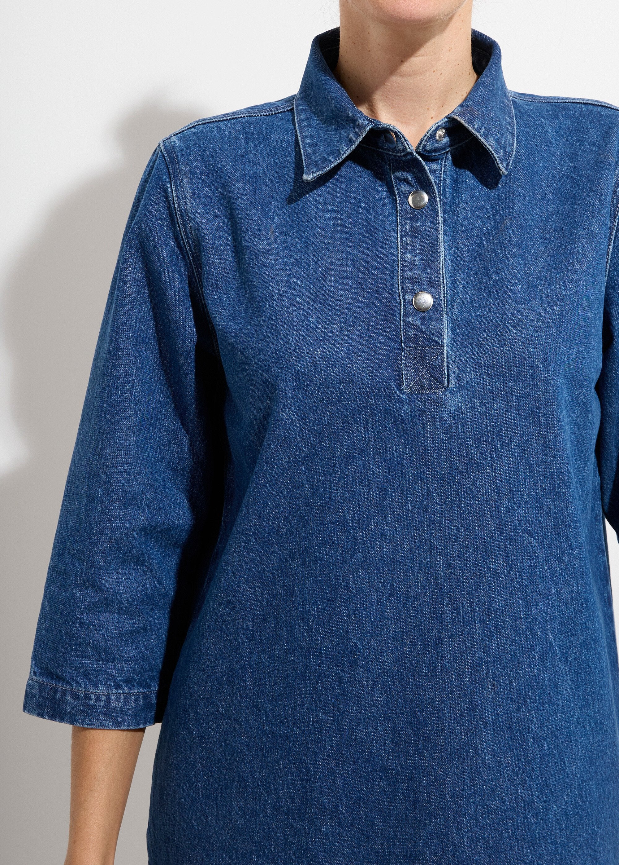 Korte_rechte_spijkerjurk_Bleu_denim_DE1_slim