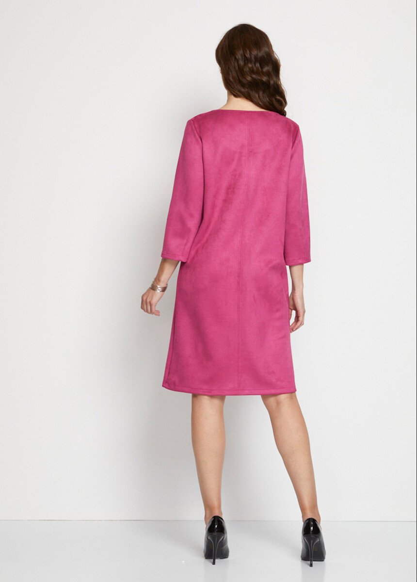 Korte_volle_jurk_in_effen_suède_Fuchsia_DO1_slim