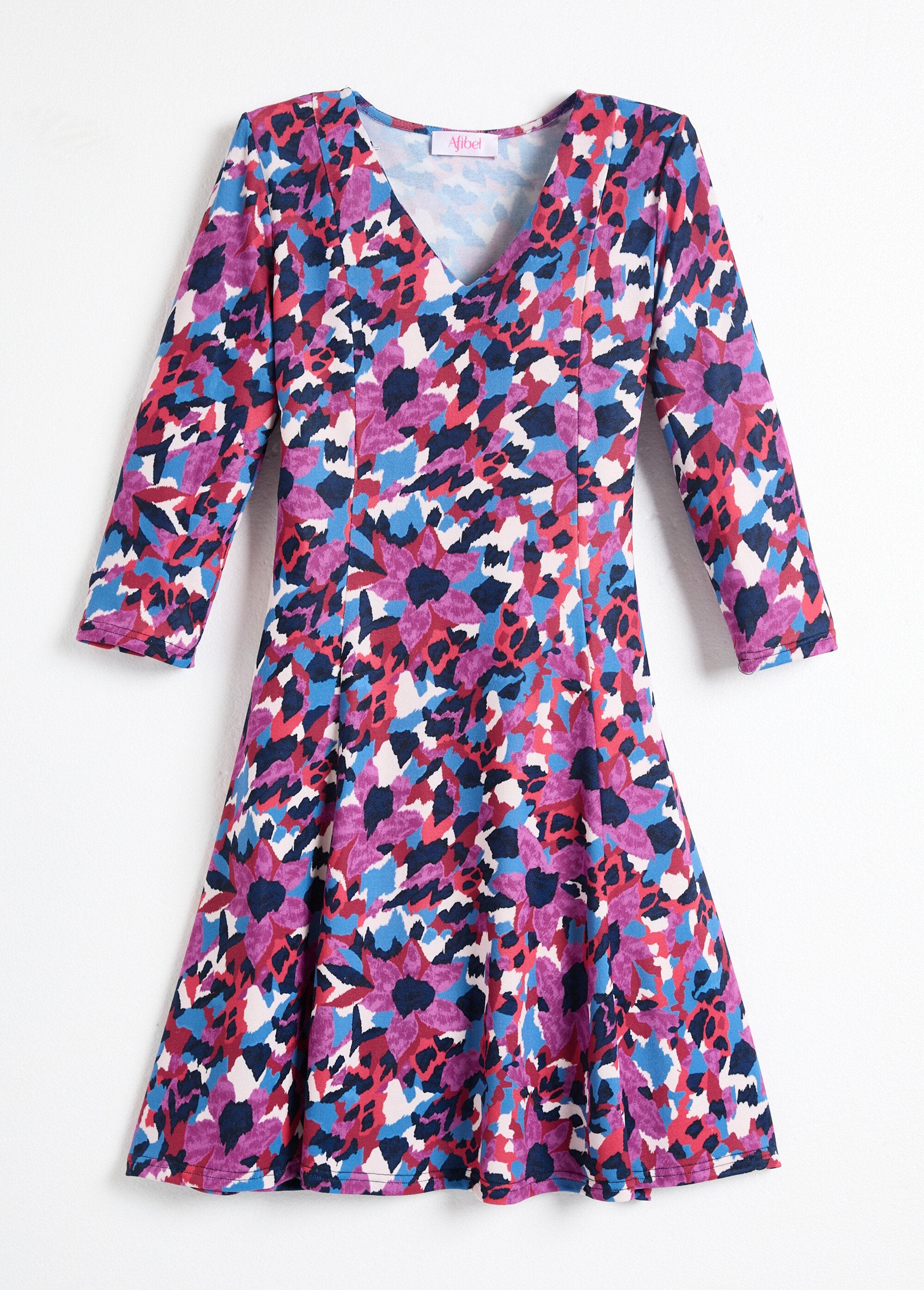 Korte_rechte_jurk_met_warme_print_Imprime_bleu_AP1_slim