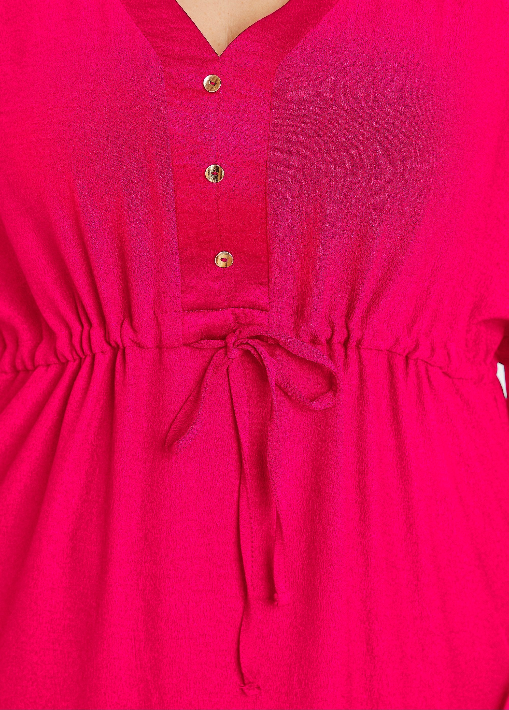 Losse_effen_maxi_jurk_Fuchsia_DE2_curvy