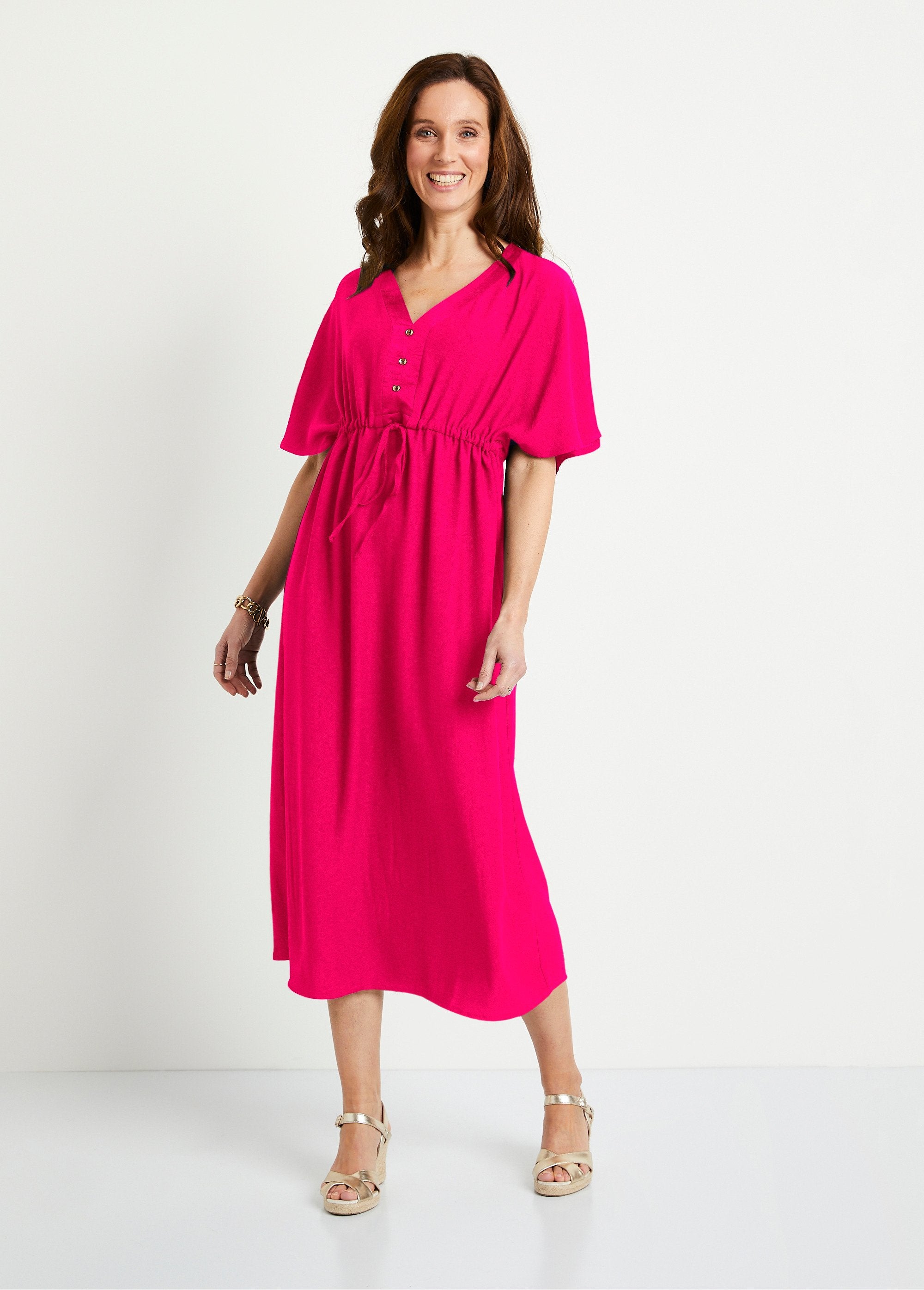 Losse_effen_maxi_jurk_Fuchsia_FA1_slim