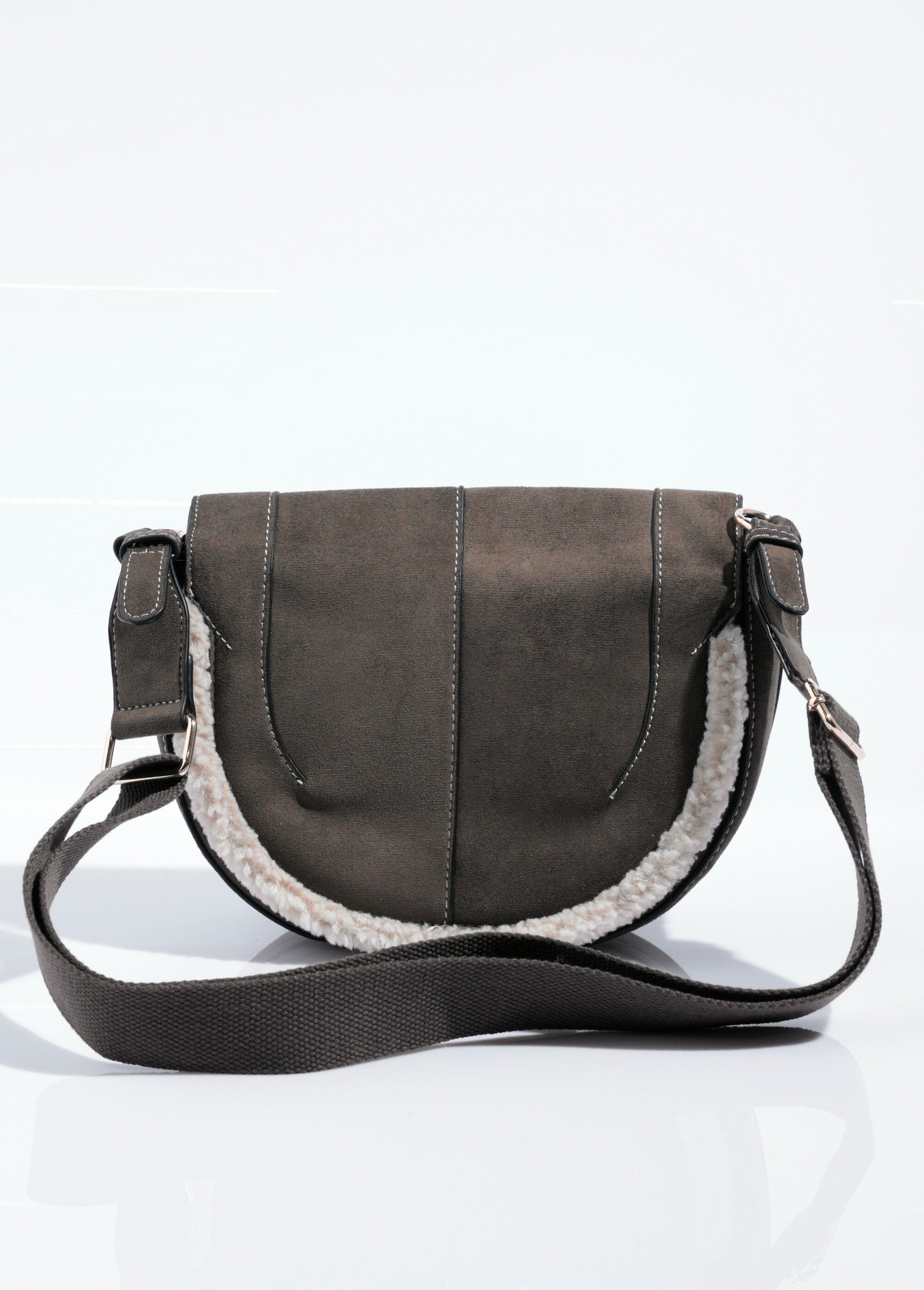 Suedine_en_bont_handtas_halve_maan_Kaki_FA1_slim