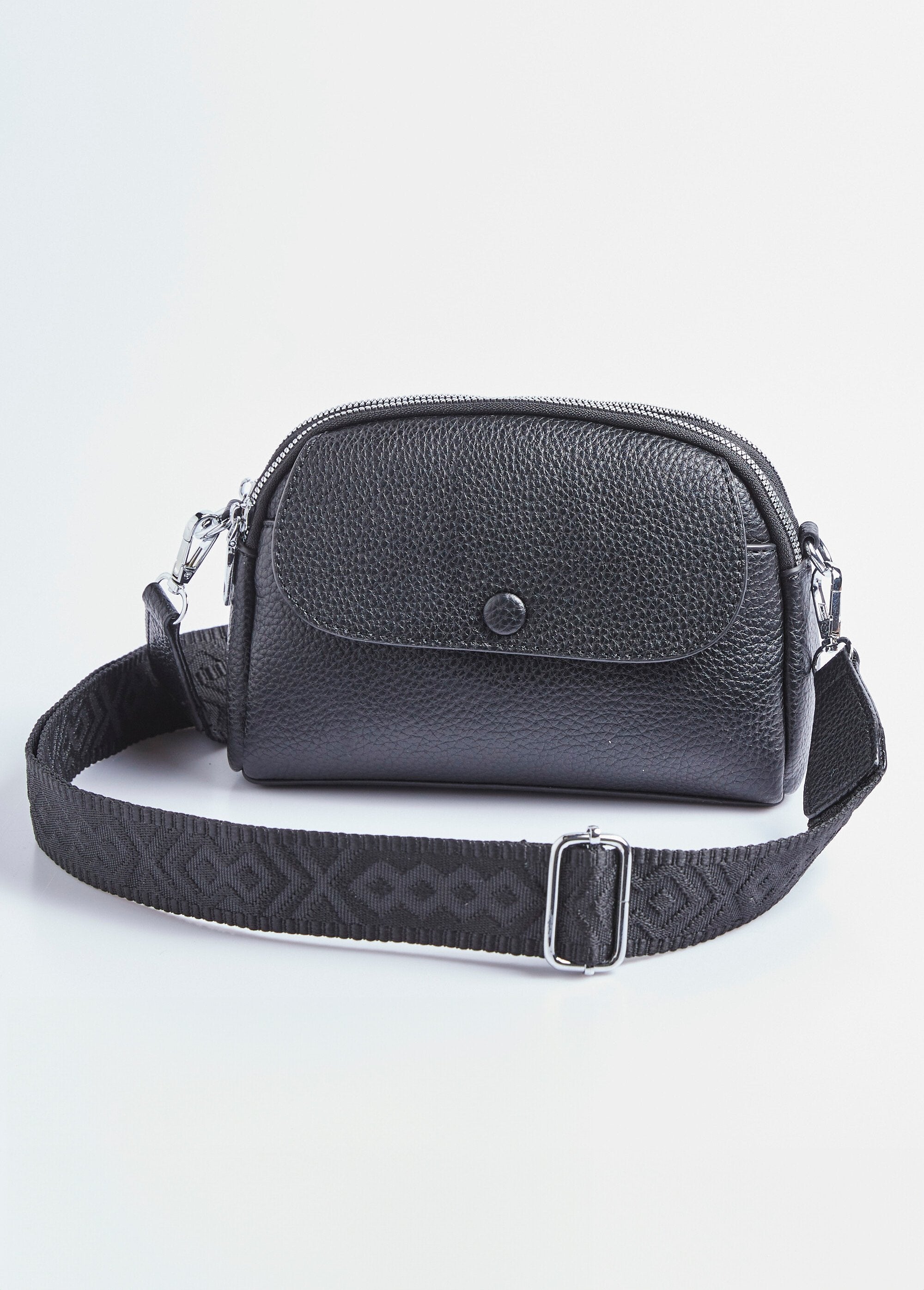 Gegrafeerde_imitatieleren_tas_met_schouderriem_Noir_FA1_slim