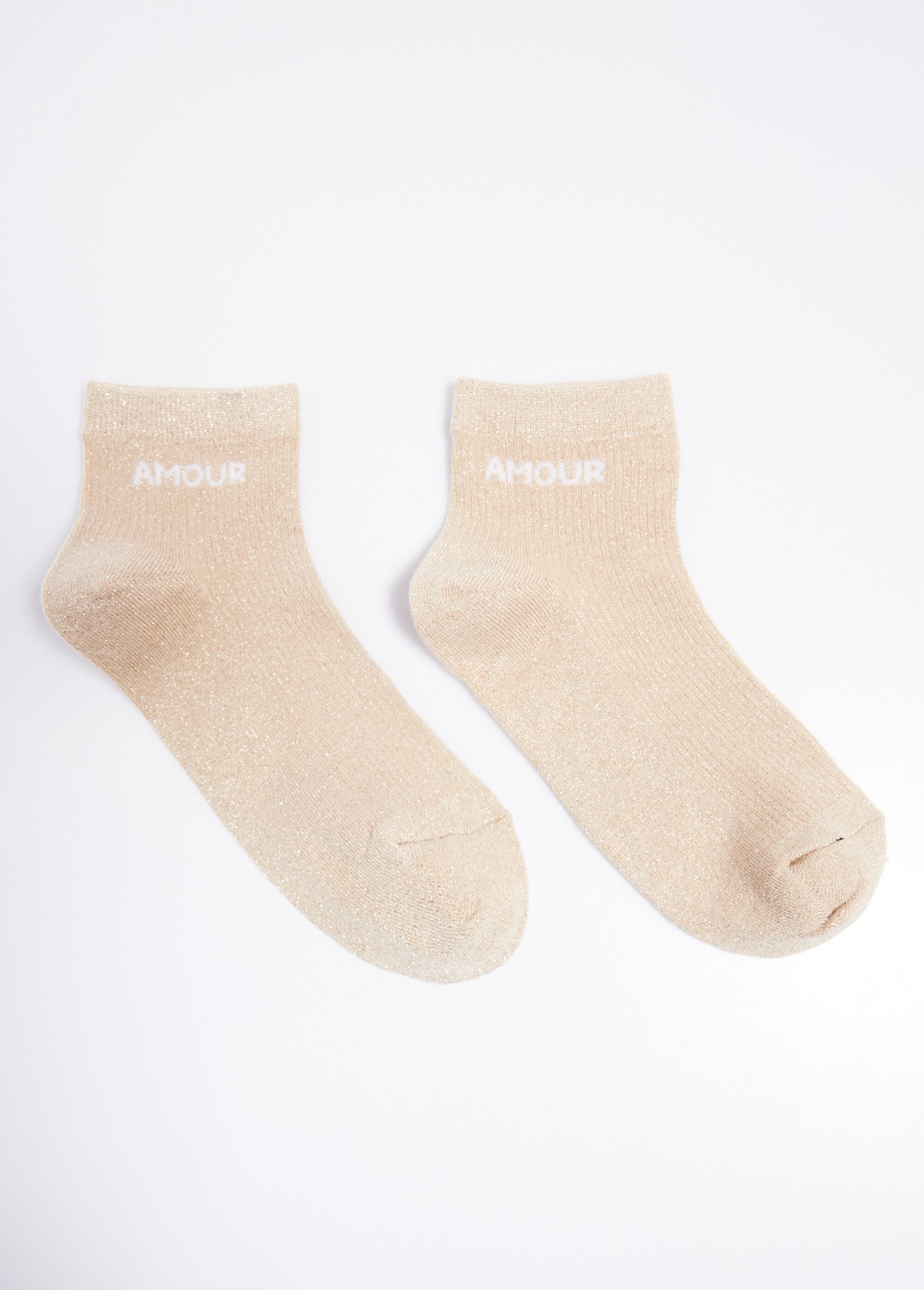 Metallic_draad_sokken,_bericht_LOVE_Beige_clair_FA1_slim