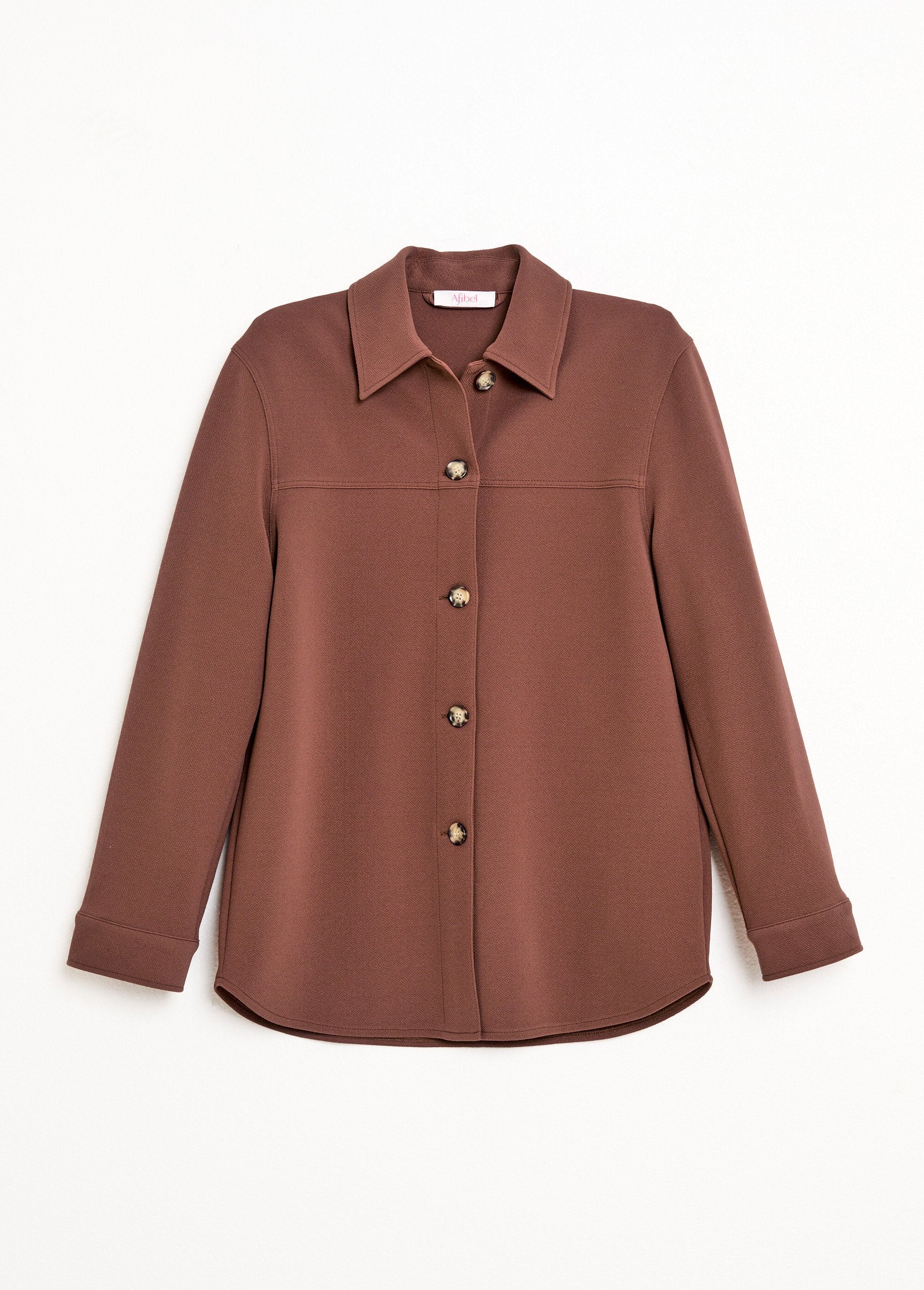 Effen_crêpe_gebreid_overhemd_met_knoopsluiting_Marron_AP1_slim