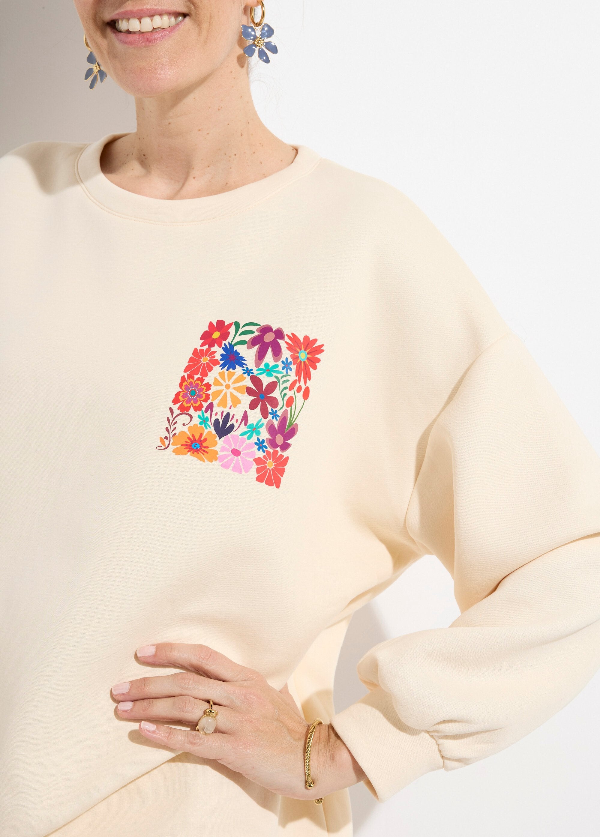 Sweat_shirt_épais_col_rond_thème_fleurs_Ecru_imprime_DE1_slim